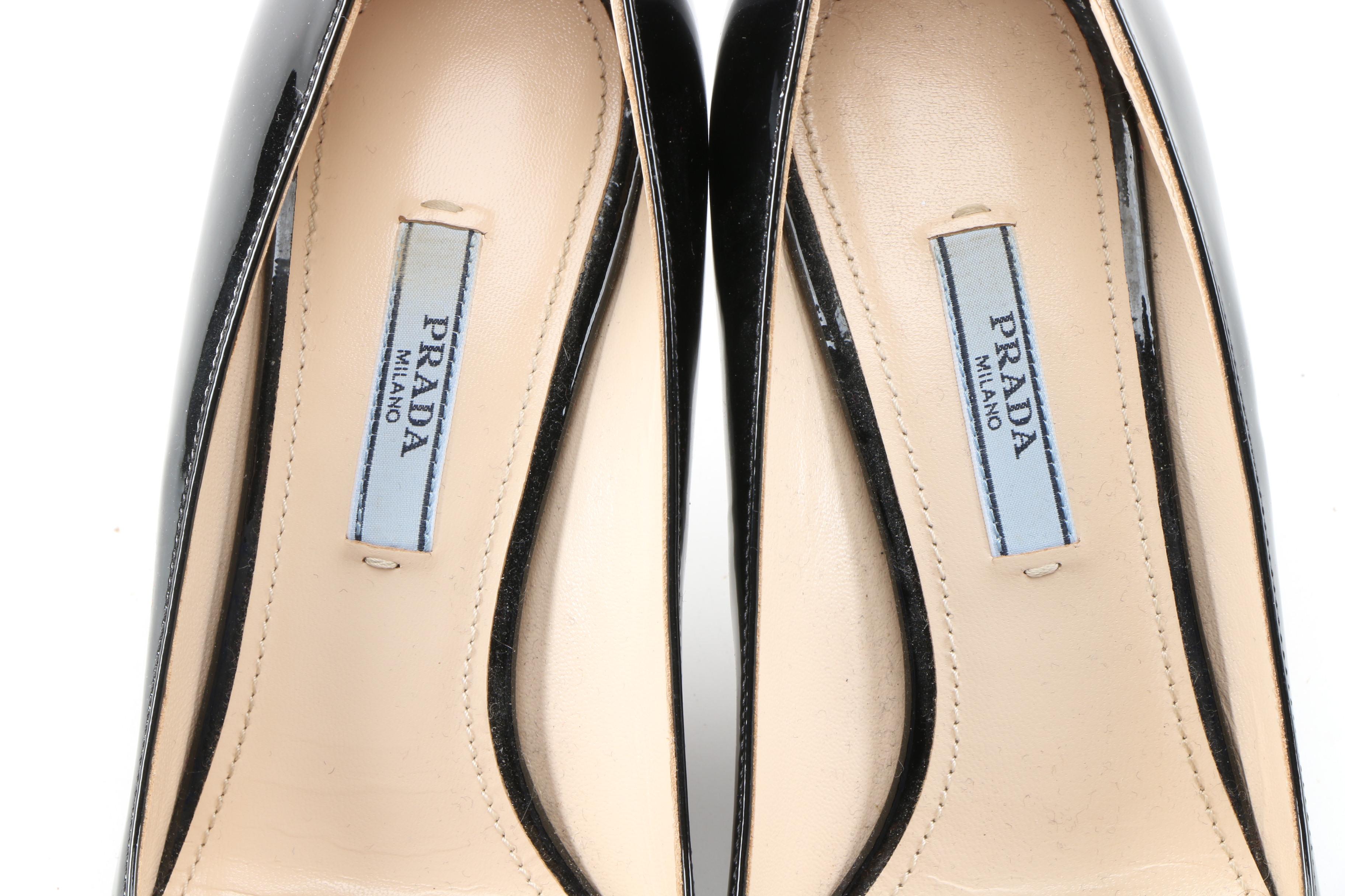 Prada Black Patent Leather Pointed Toe Pumps