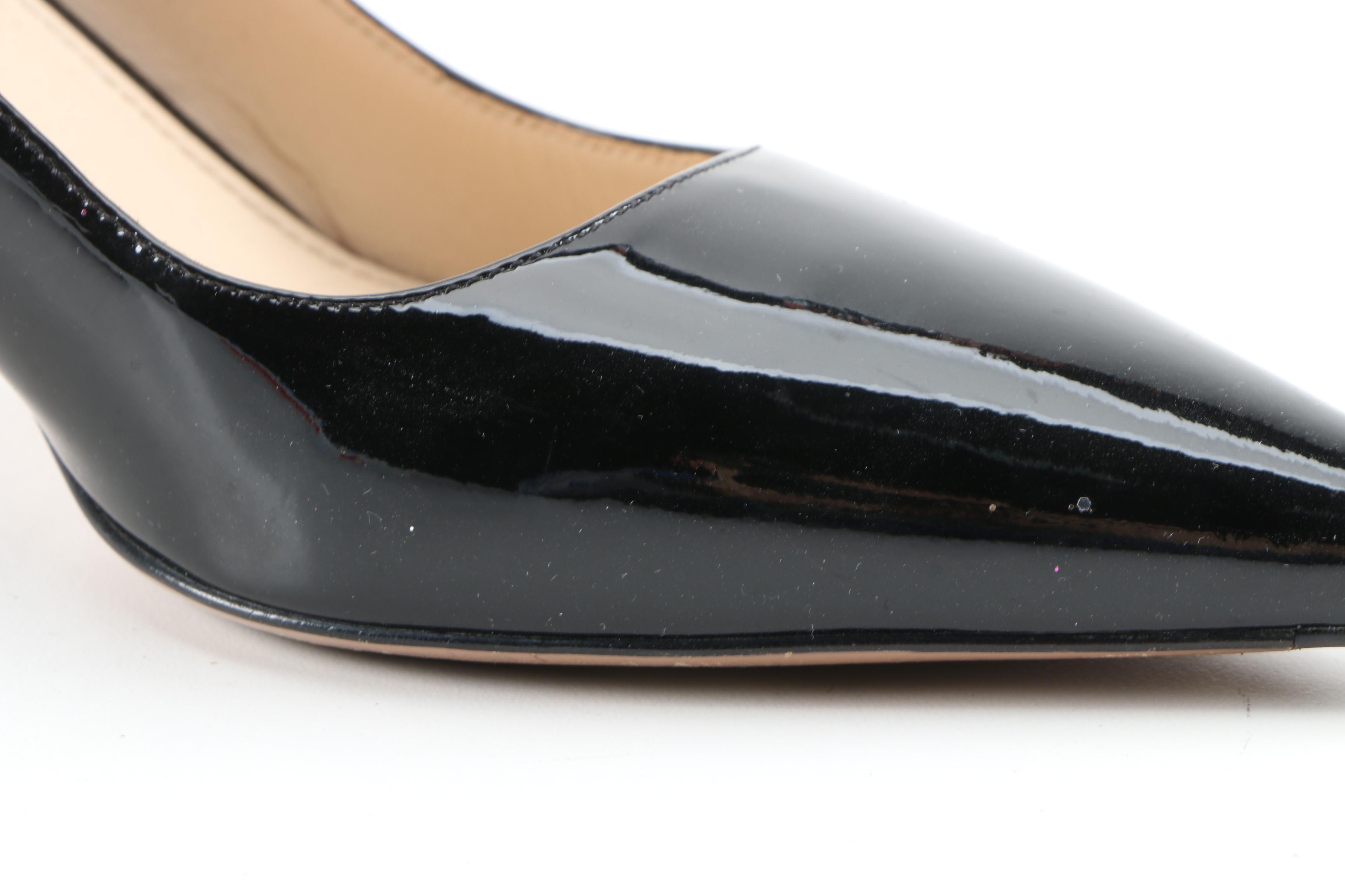 Prada Black Patent Leather Pointed Toe Pumps