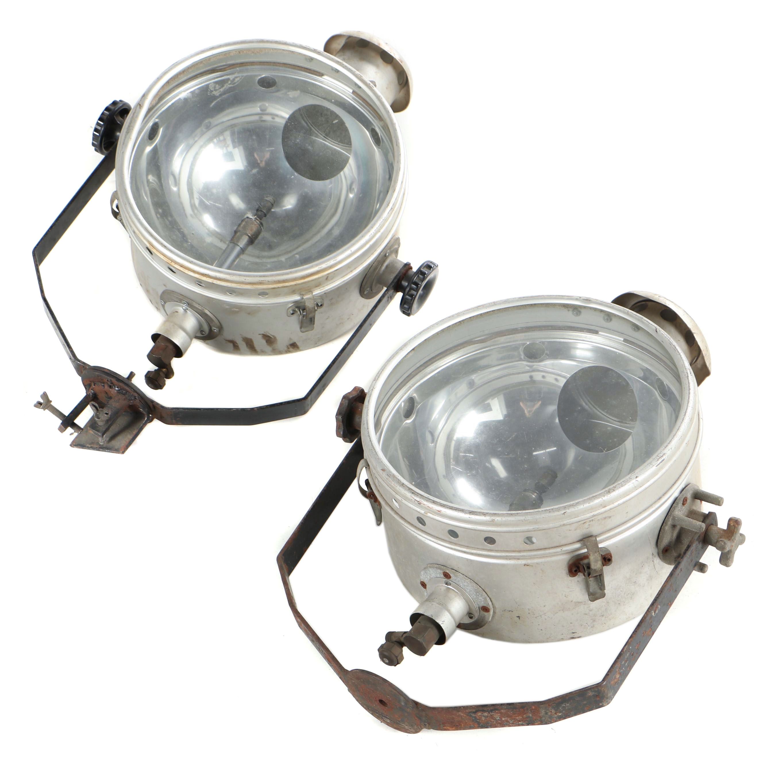 Wm. W. Lee & Sons Model 130 Large Aluminum and Cast Flood Lights, 1960s