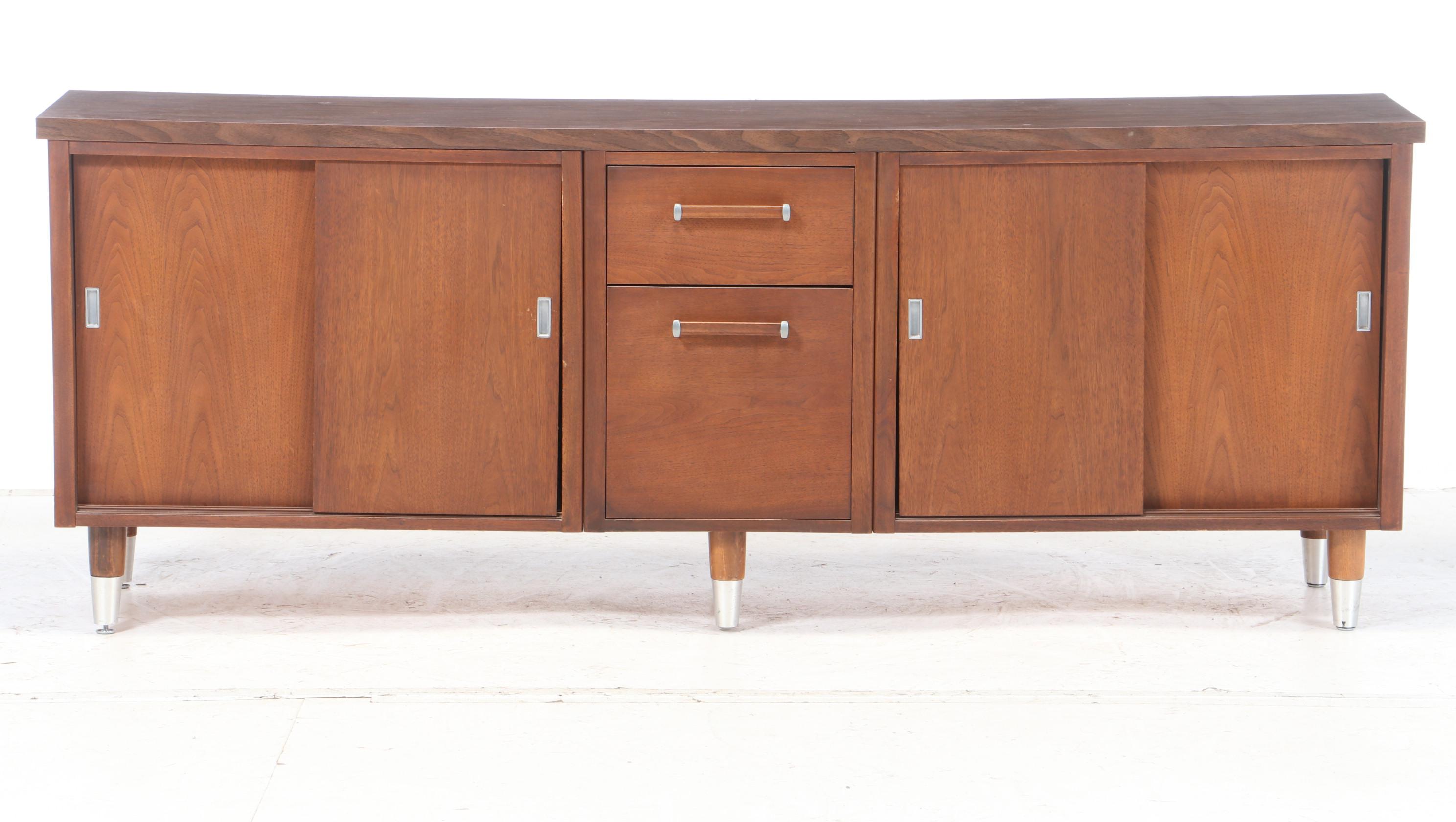 Alma Desk Co. "Administrator Series" Walnut and Laminate Top Credenza