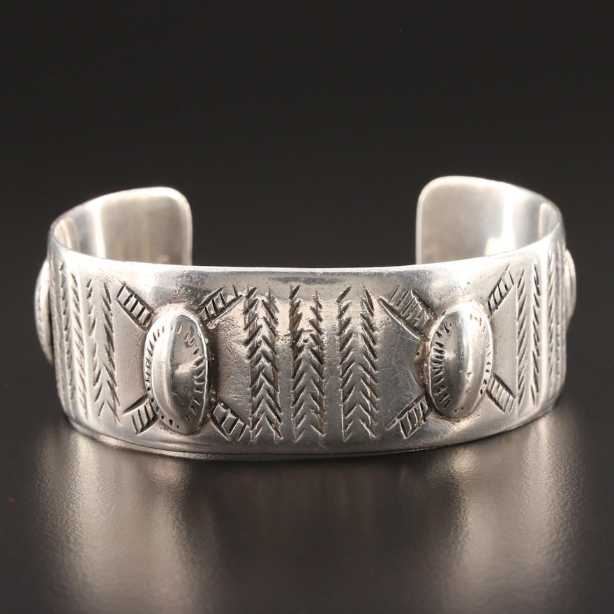 Egyptian 800 Silver Cuff Bracelet