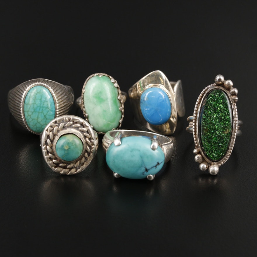 Silver Ring Assortment with Turquoise