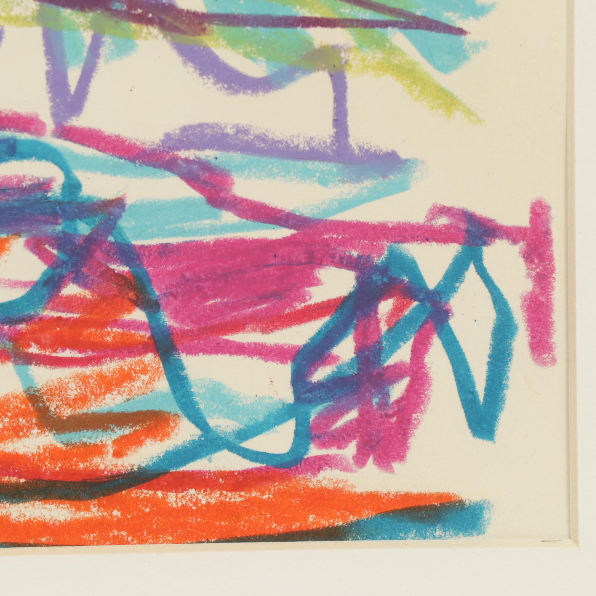 Paul Chidlaw Abstract Marker Drawing, Mid to Late 20th Century