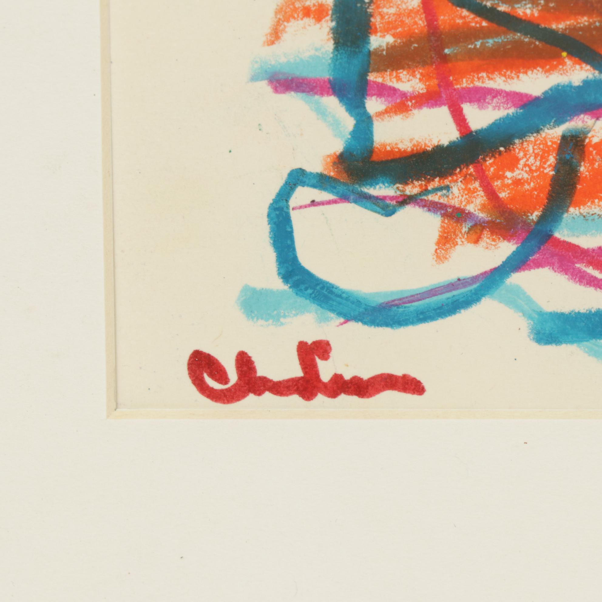 Paul Chidlaw Abstract Marker Drawing, Mid to Late 20th Century