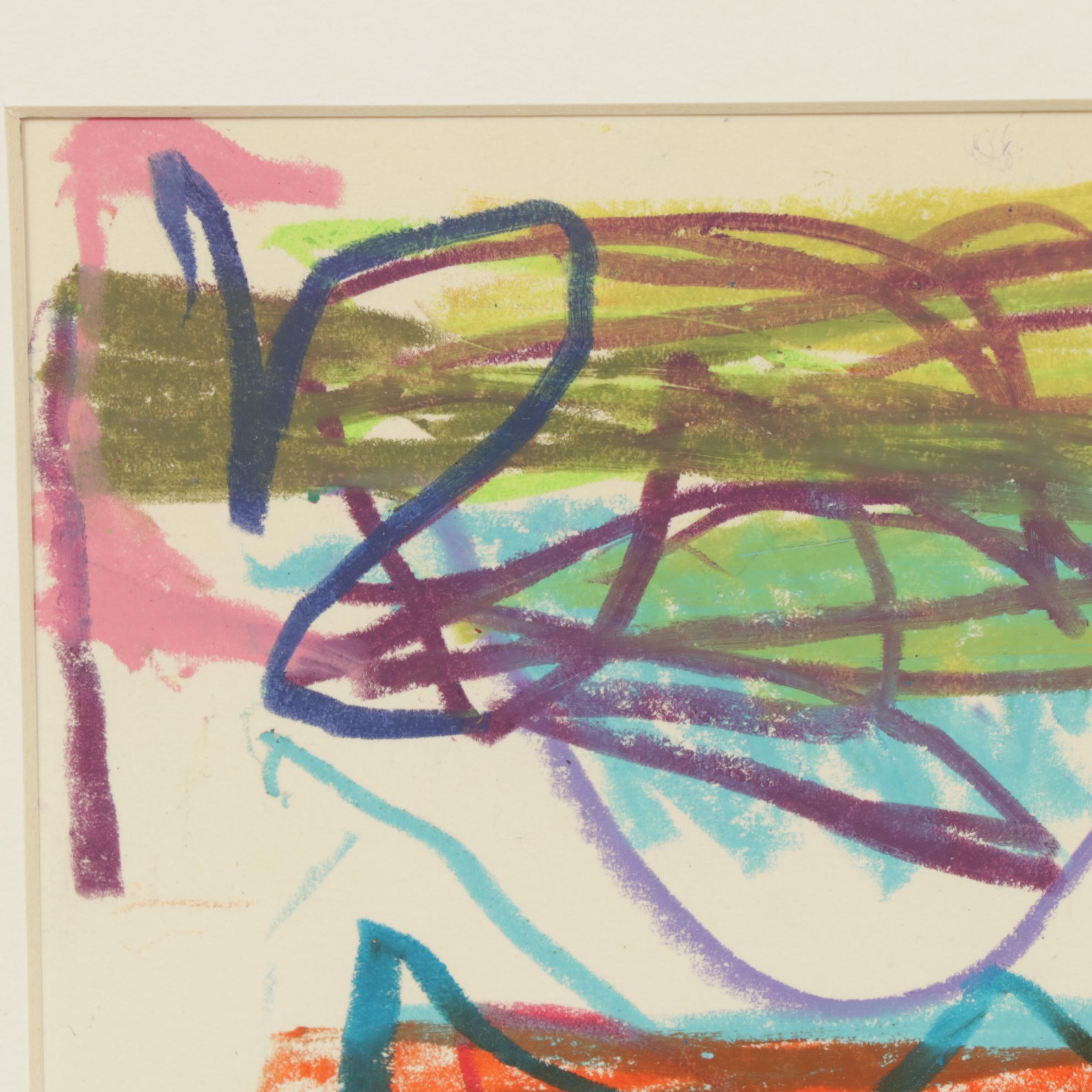 Paul Chidlaw Abstract Marker Drawing, Mid to Late 20th Century