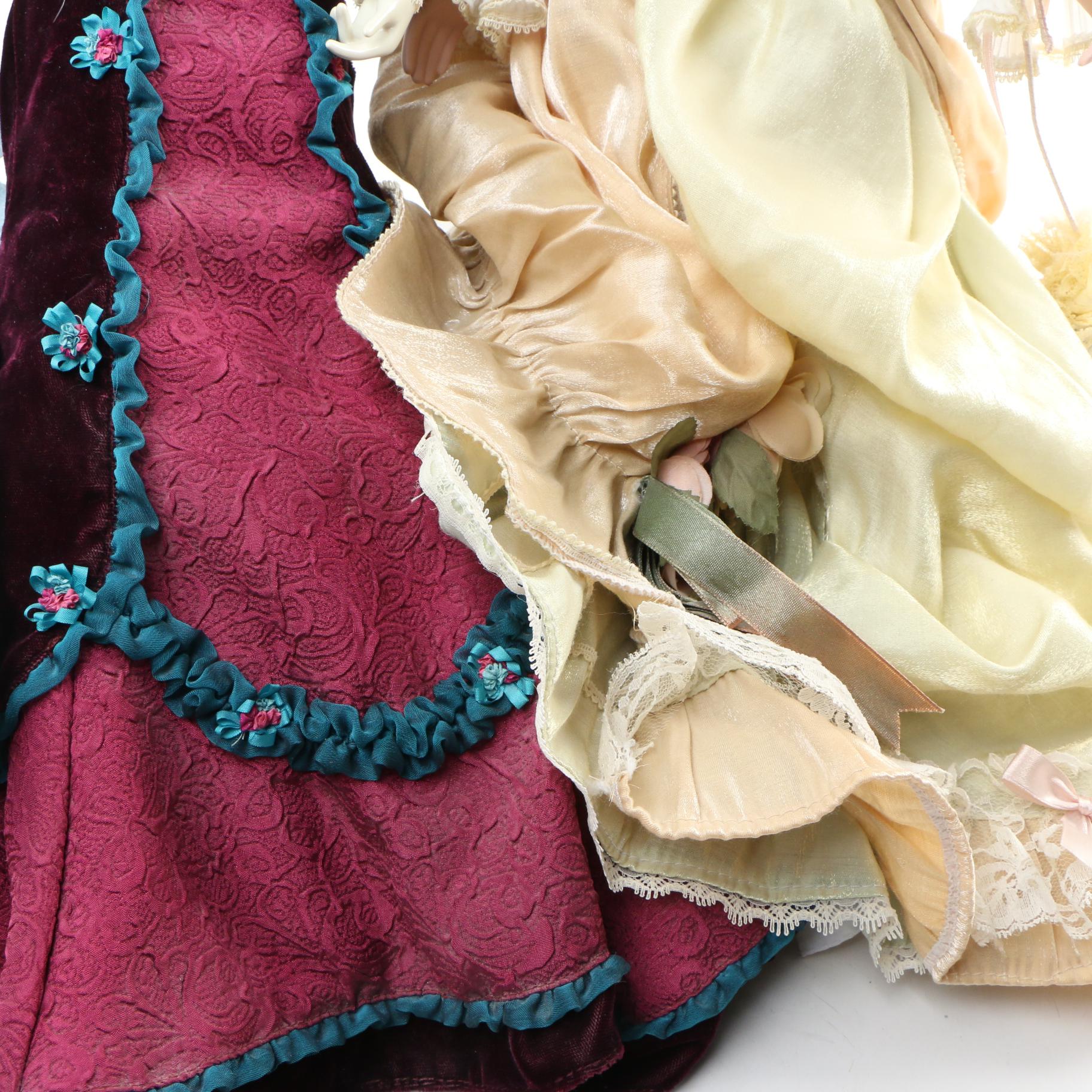 Franklin Heirloom "Bon Voyage" Porcelain Doll with Other Dolls, Late 20 C.