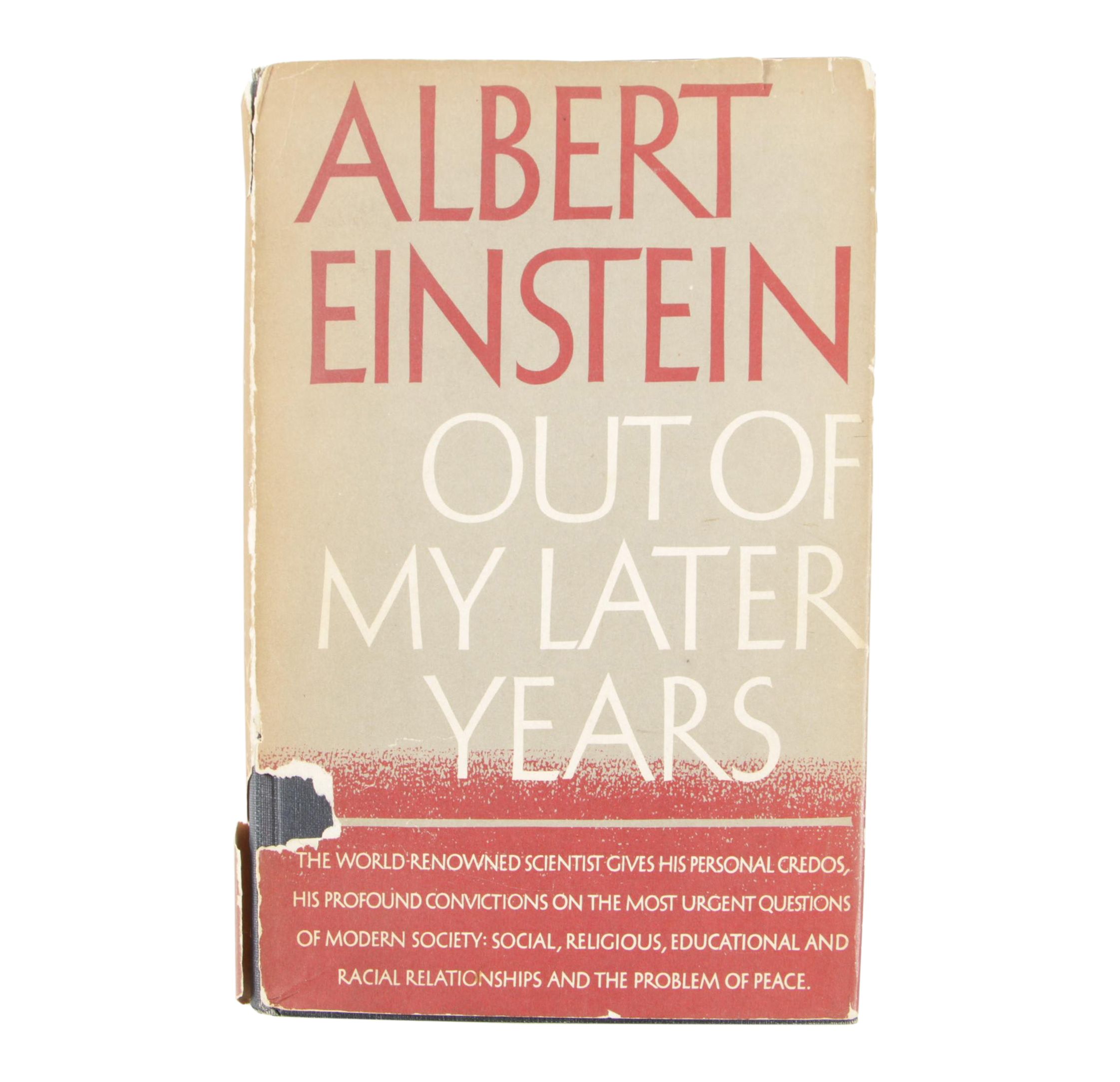 1950 First Edition "Out of My Later Years" by Albert Einstein