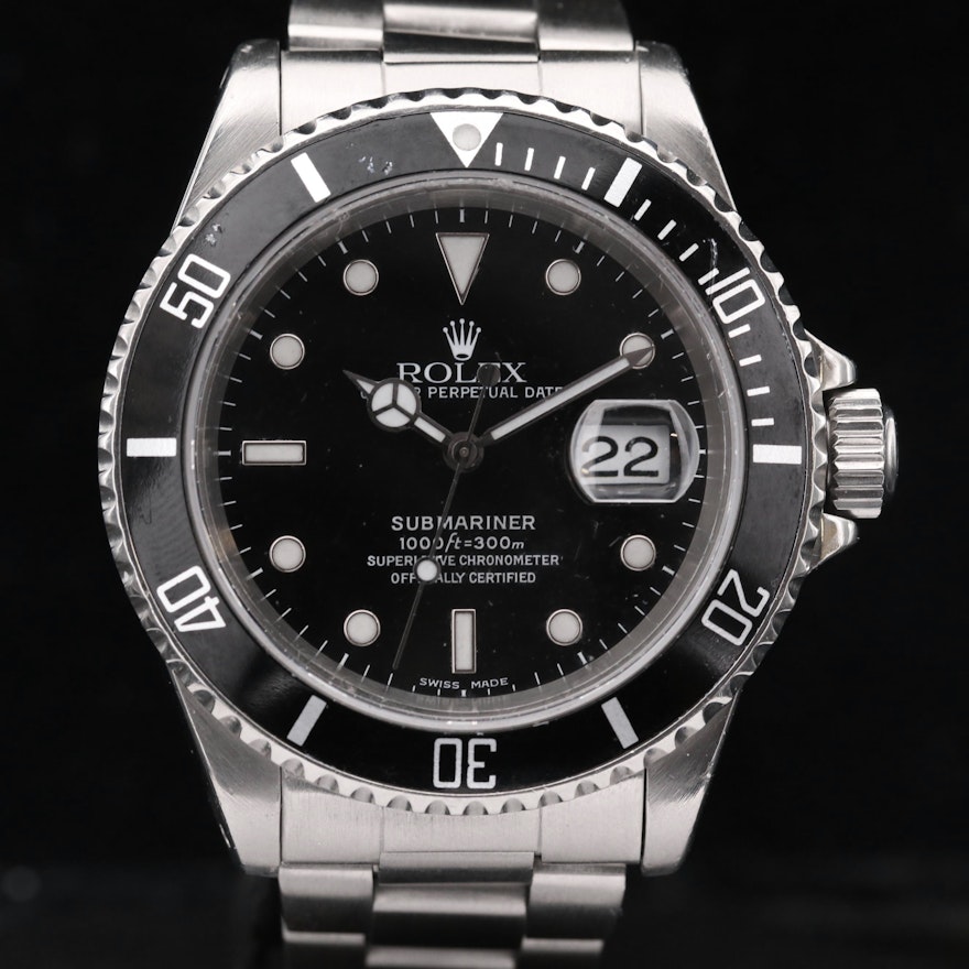 Rolex Submariner 16610 Stainless Steel Automatic Wristwatch, 2000