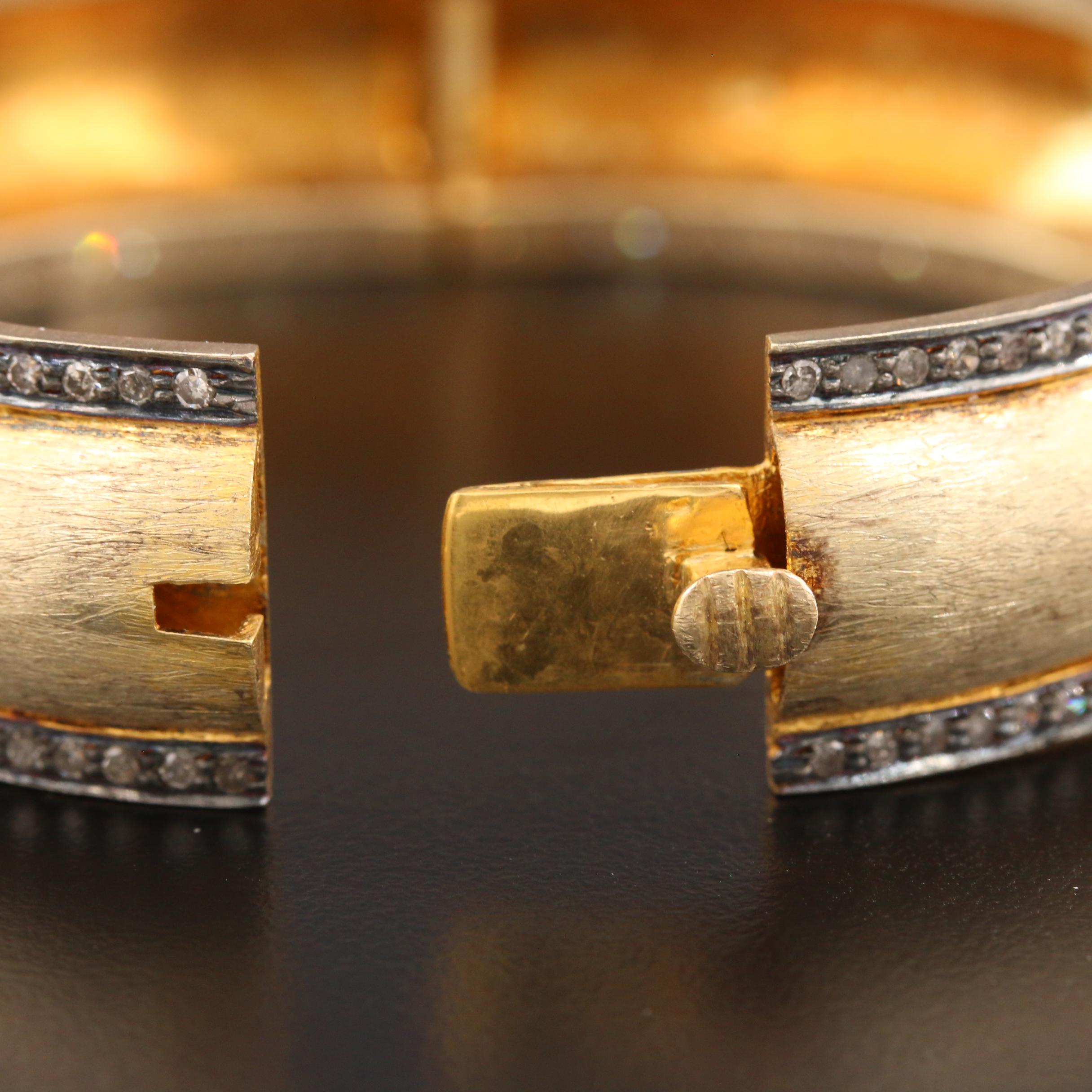 Sterling Silver Ruby and Diamond Hinged Bracelet