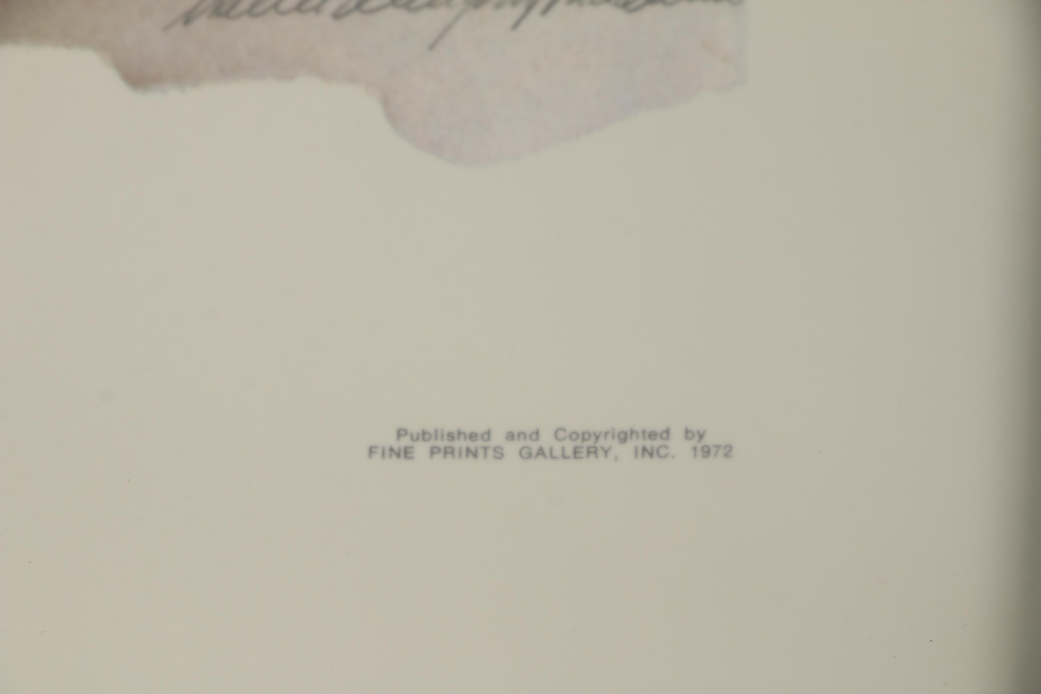 Sallie Ellington Middleton Offset Lithograph "Eastern Cottontail", 1972