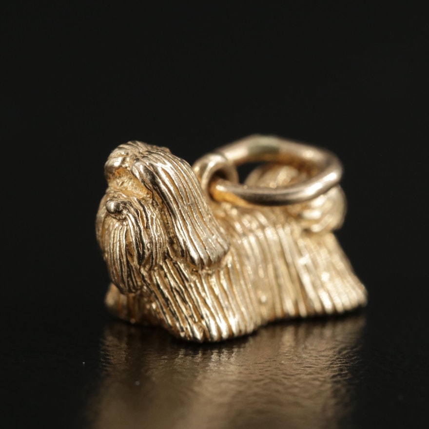 14K Yellow Gold Shih Tzu Charm