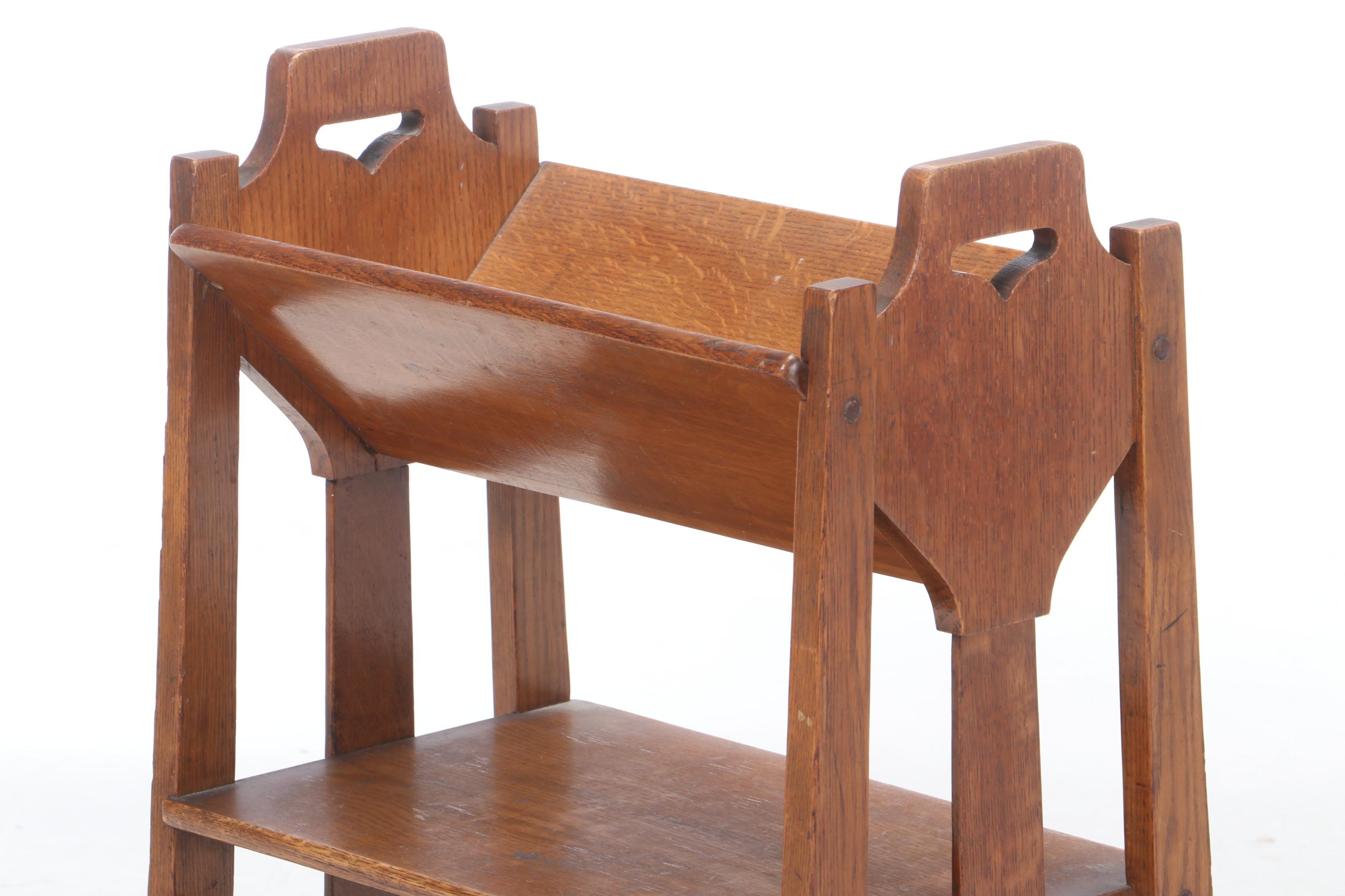 Lakeside Craft Shops Arts & Crafts Oak Bookshelf, Early 20th Century