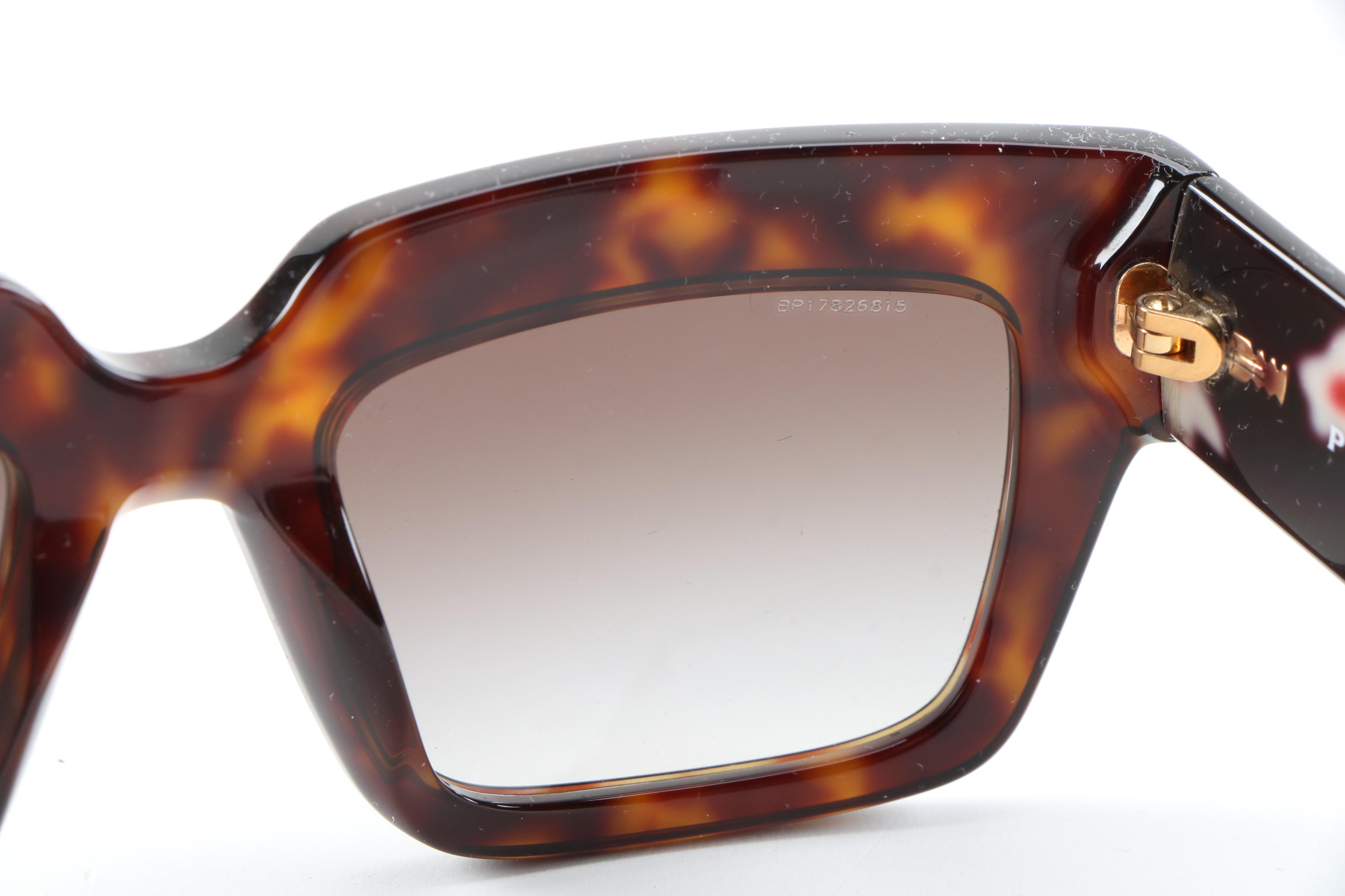 Prada SPR28P Sunglasses in Tortoise and Black with Case and Box