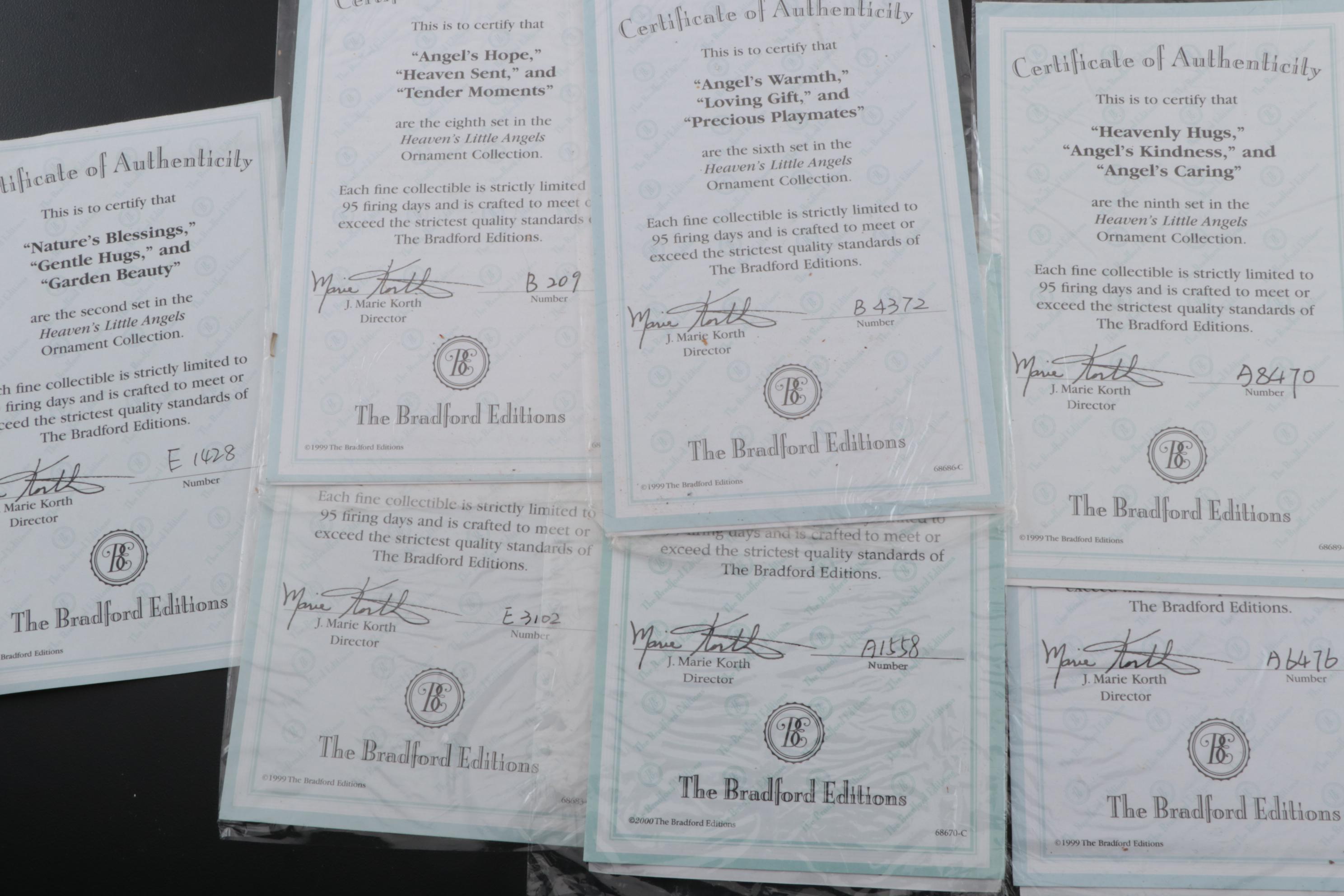 Bradford Limited Edition "Heaven's Little Angels" Christmas Ornaments, 1999