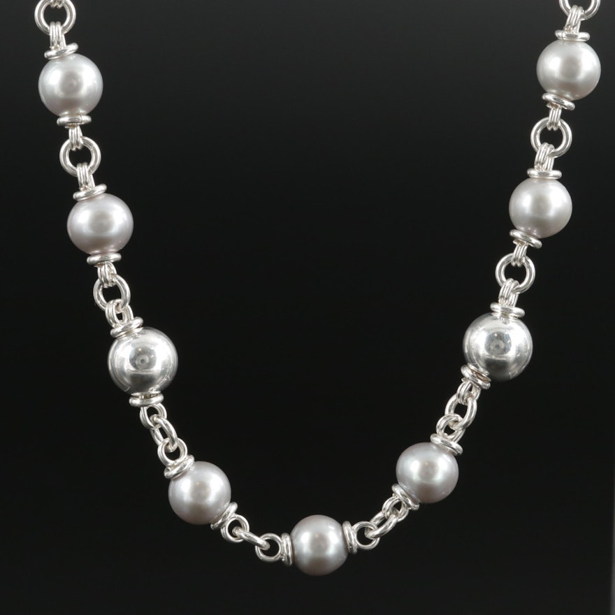 Michael Dawkins Sterling Silver and Pearl Necklace