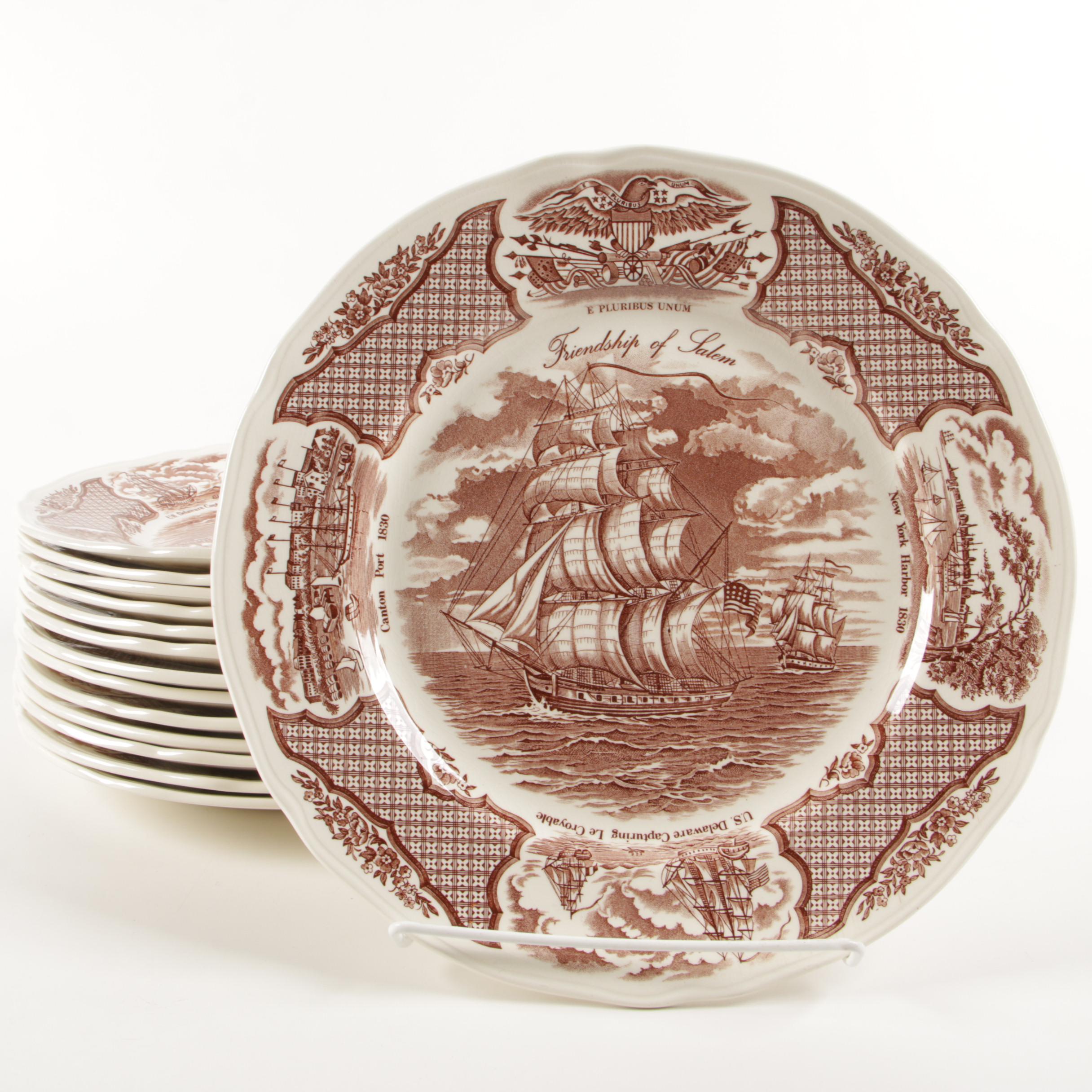 Alfred Meakin Brown "Fair Winds" Earthenware Dinnerware, Mid-Century