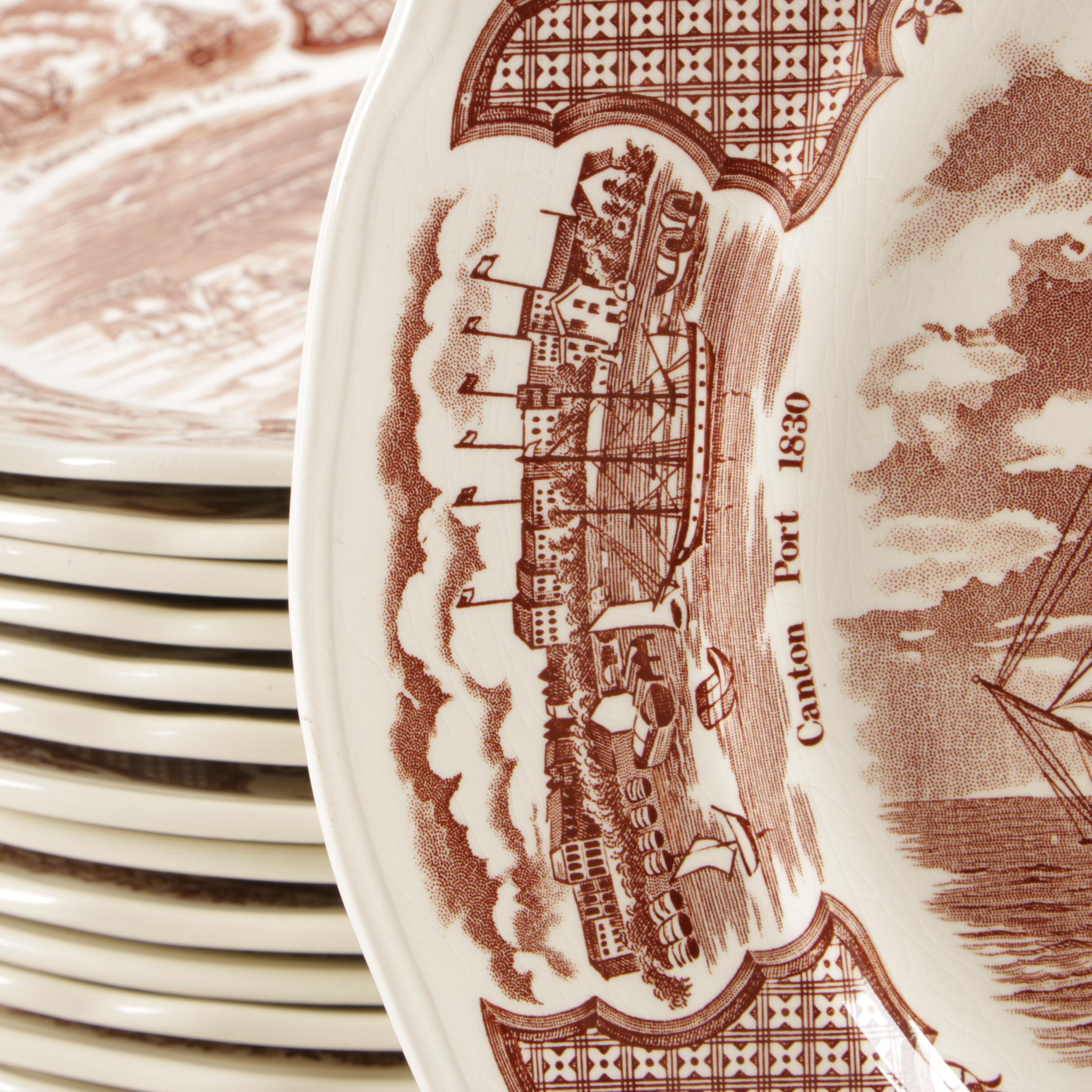 Alfred Meakin Brown "Fair Winds" Earthenware Dinnerware, Mid-Century