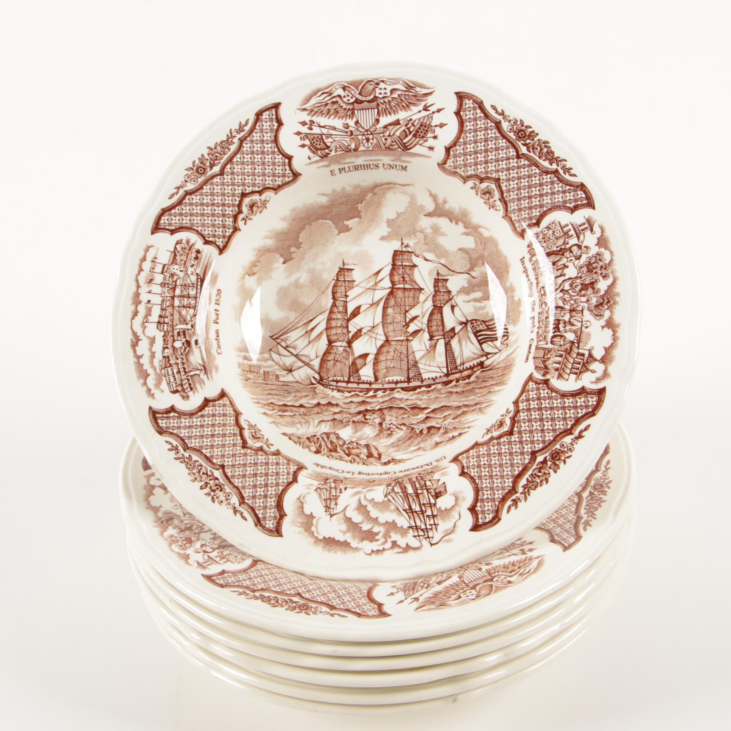 Alfred Meakin Brown "Fair Winds" Earthenware Dinnerware, Mid-Century