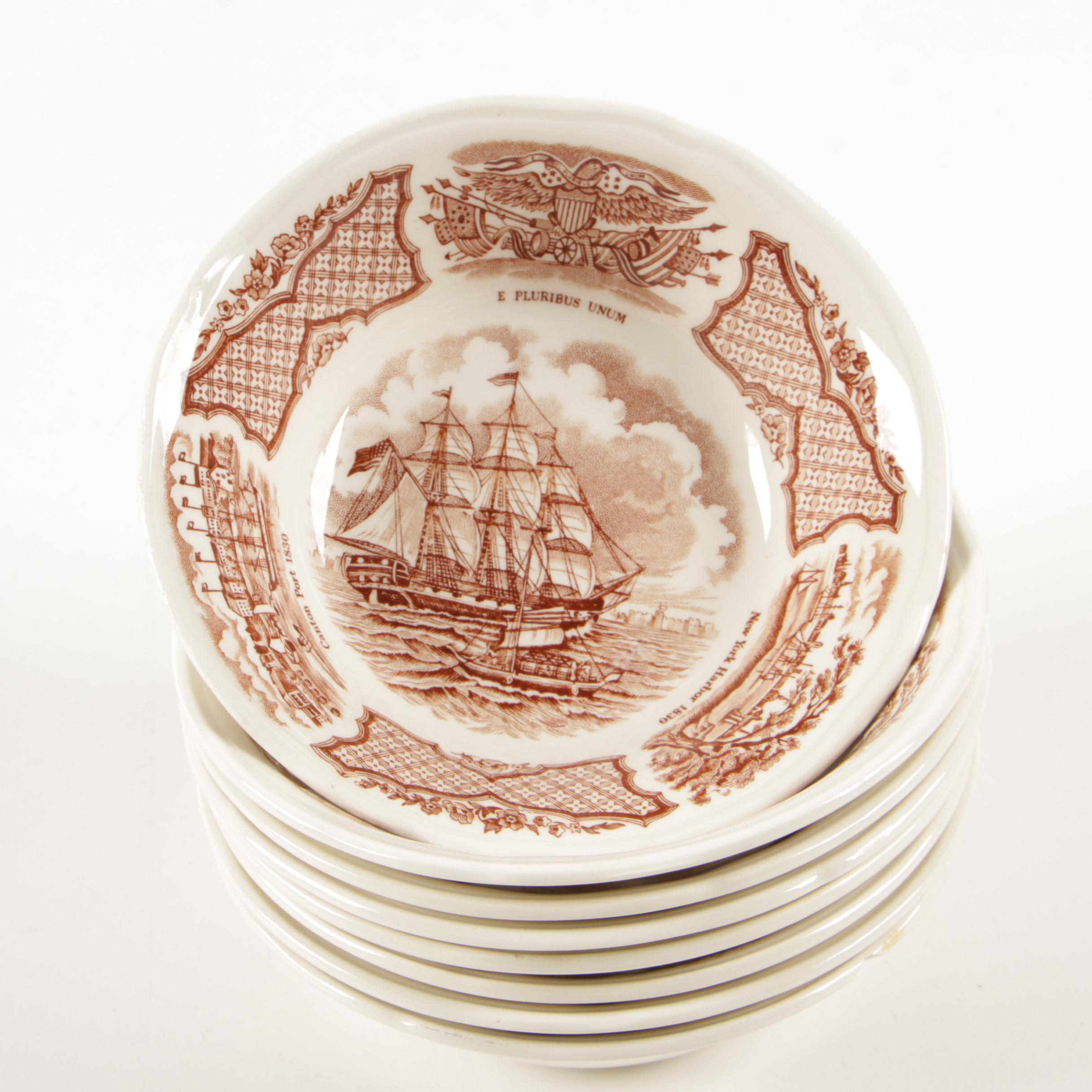 Alfred Meakin Brown "Fair Winds" Earthenware Dinnerware, Mid-Century