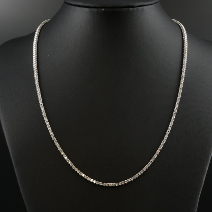 14K White Gold 4.70 CTW Diamond Necklace