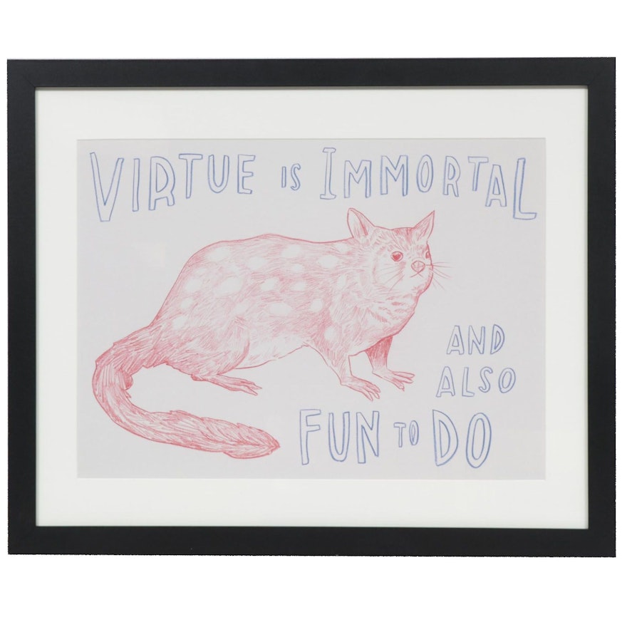 Dave Eggers Offset Lithograph "It Is Right to Draw Their Fur"