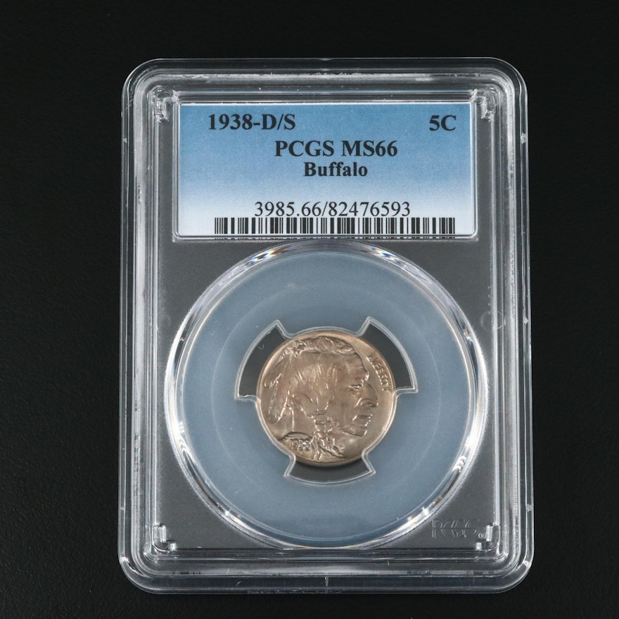 PCGS Graded 1938-D/S Buffalo Nickel