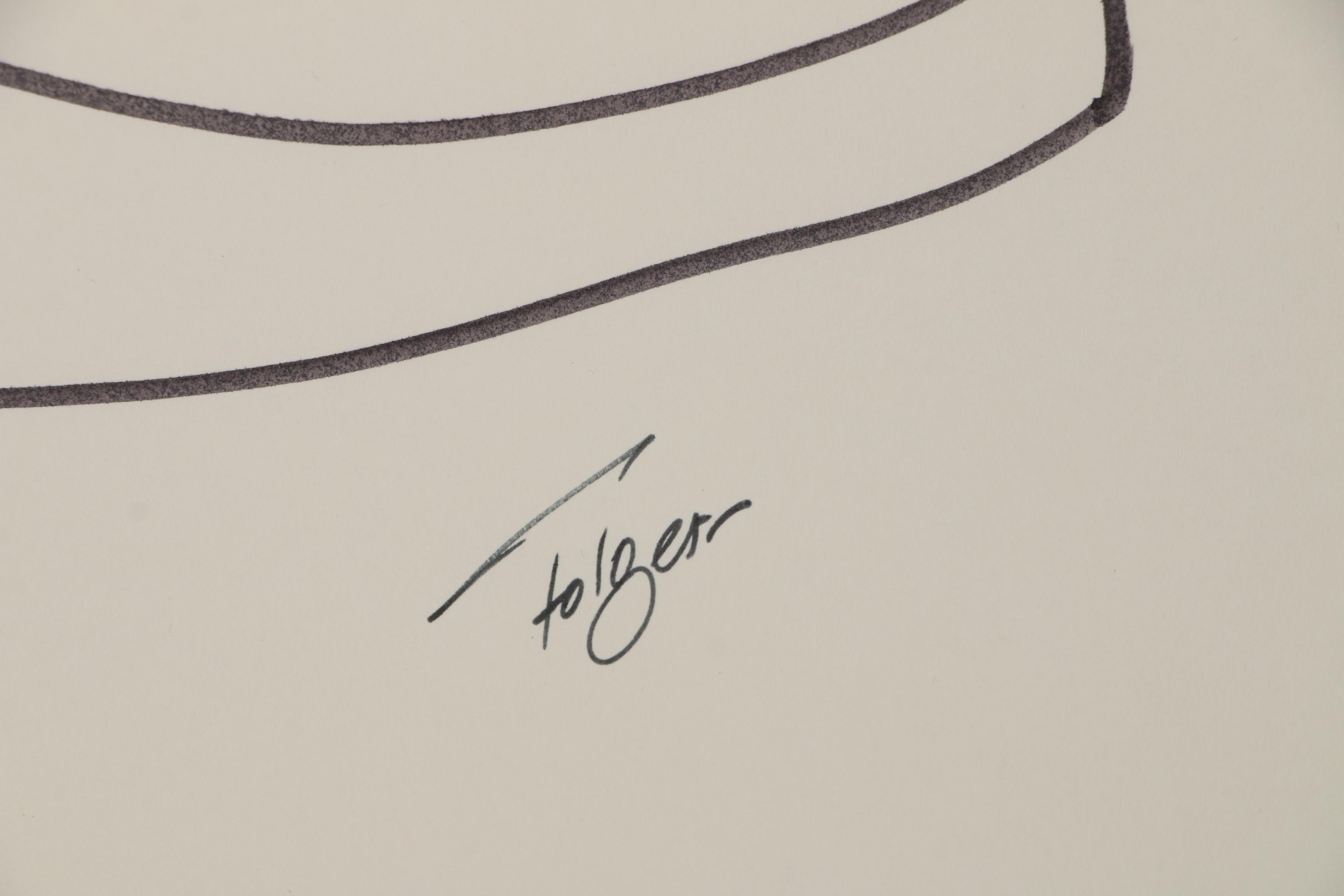 Franklin Folger Ink Drawing of Abstract Female Figure