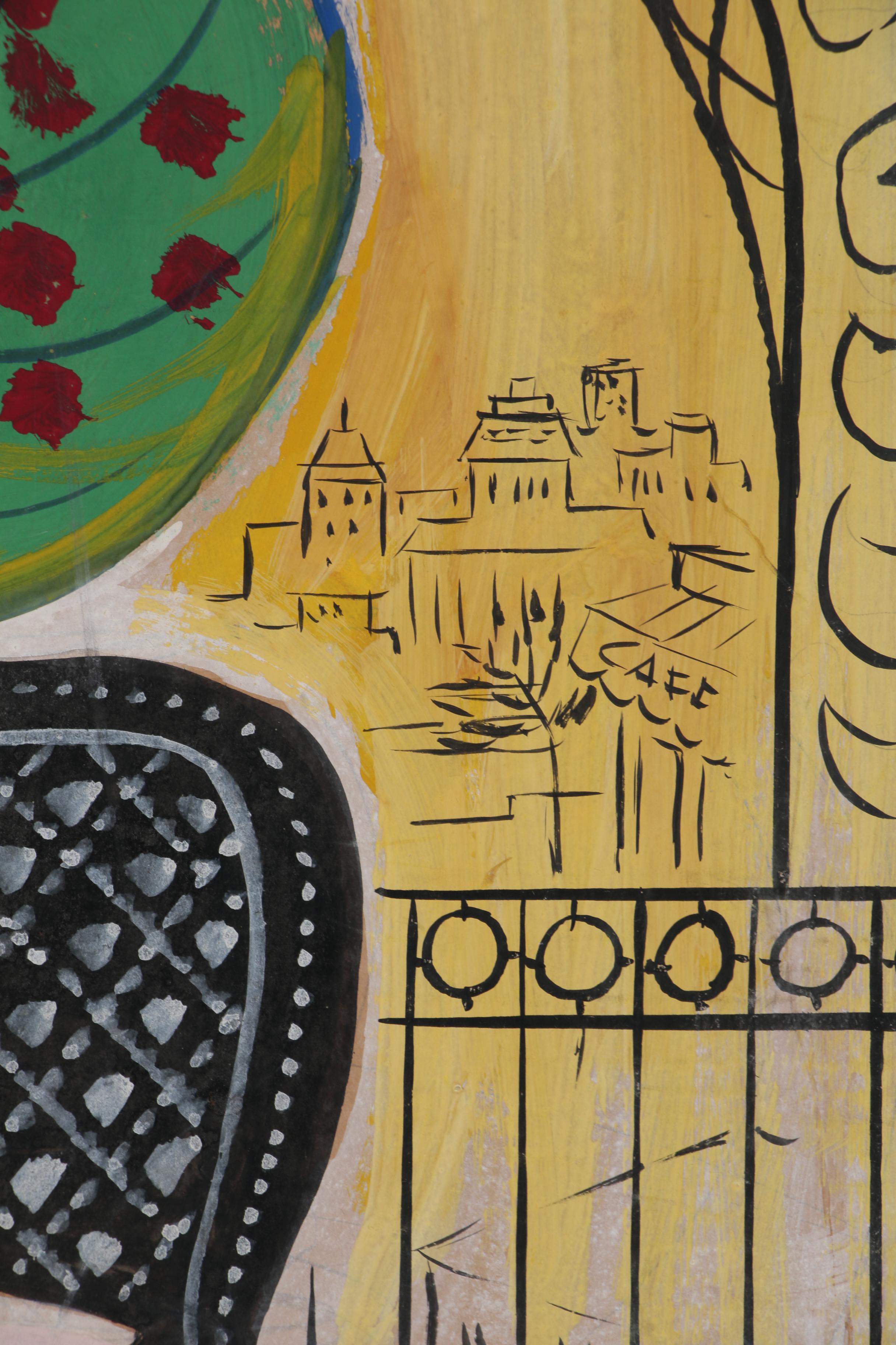 Franklin Folger Gouache Painting of Stylish Woman, 1956