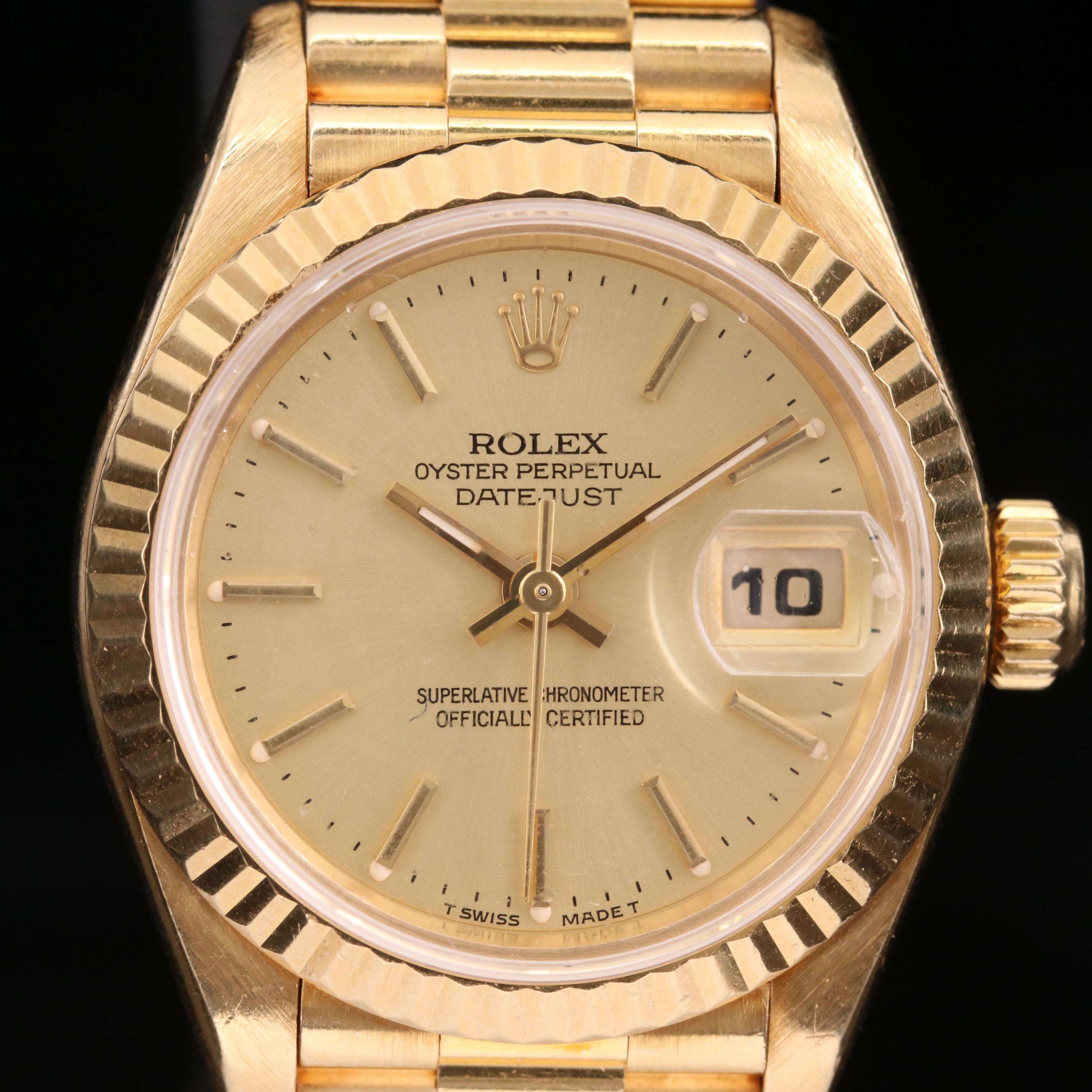 Rolex Datejust "President" 18K Gold Automatic Watch, 1995