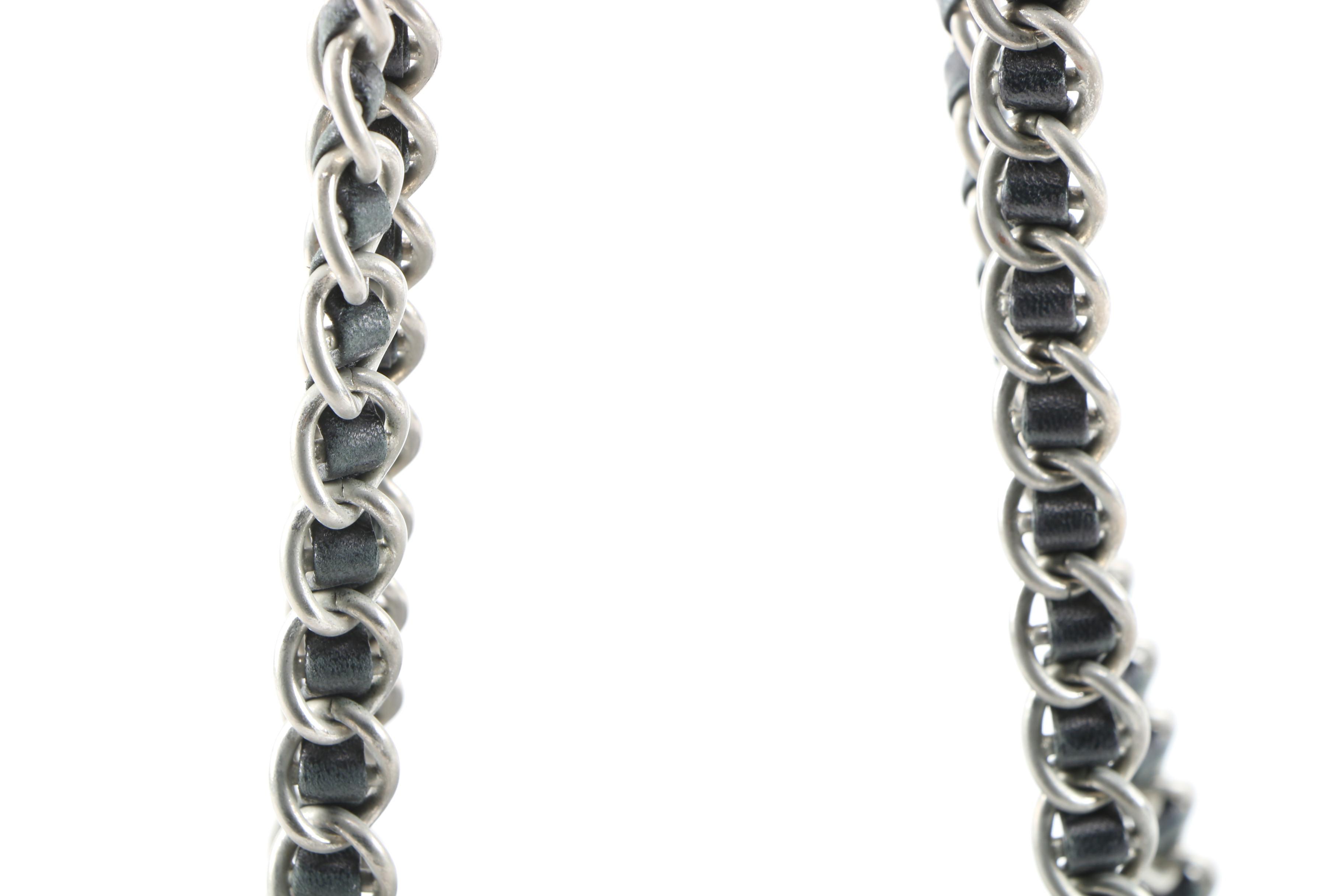 Prada Tessuto Nylon Shoulder Bag in Black with Leather and Chain Strap