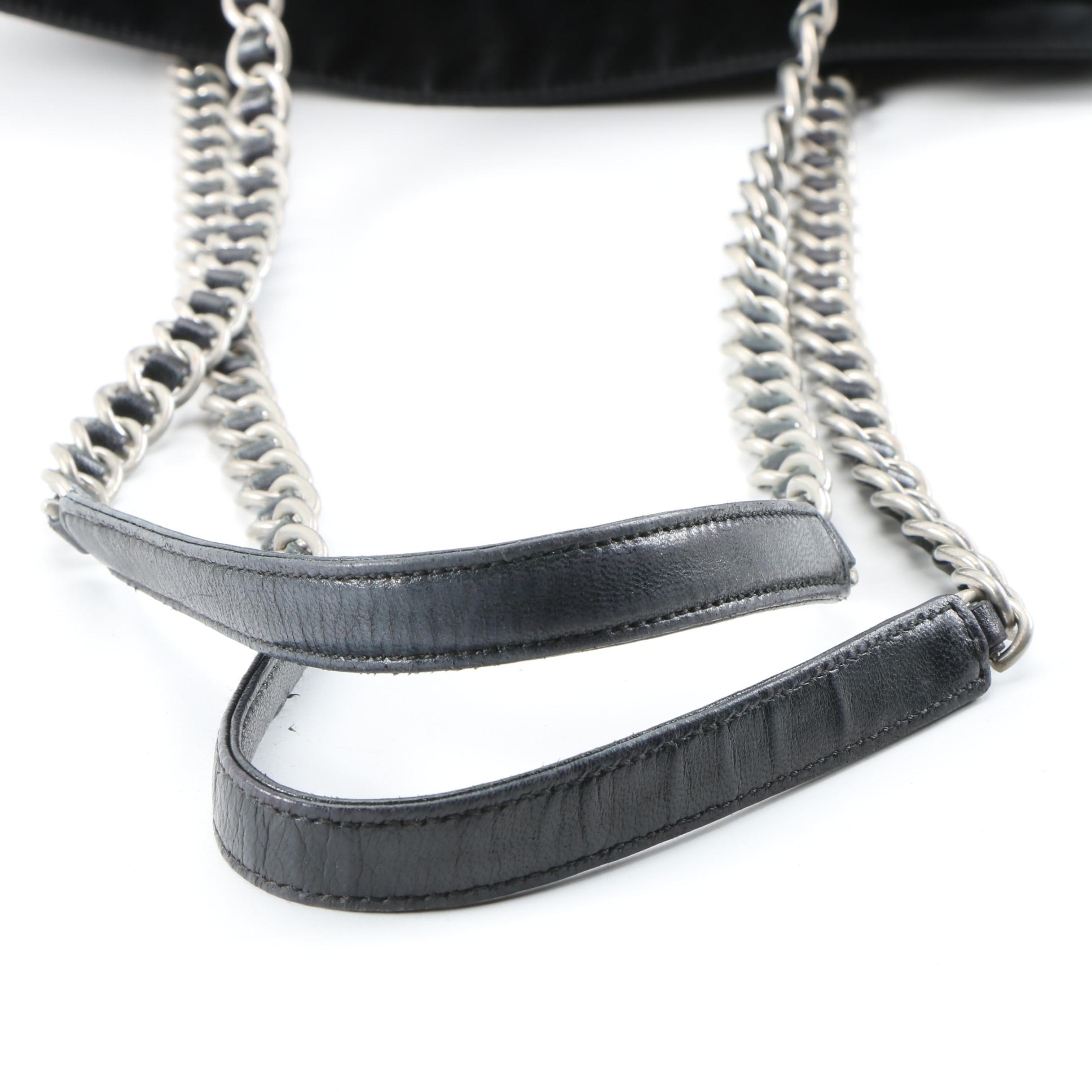 Prada Tessuto Nylon Shoulder Bag in Black with Leather and Chain Strap