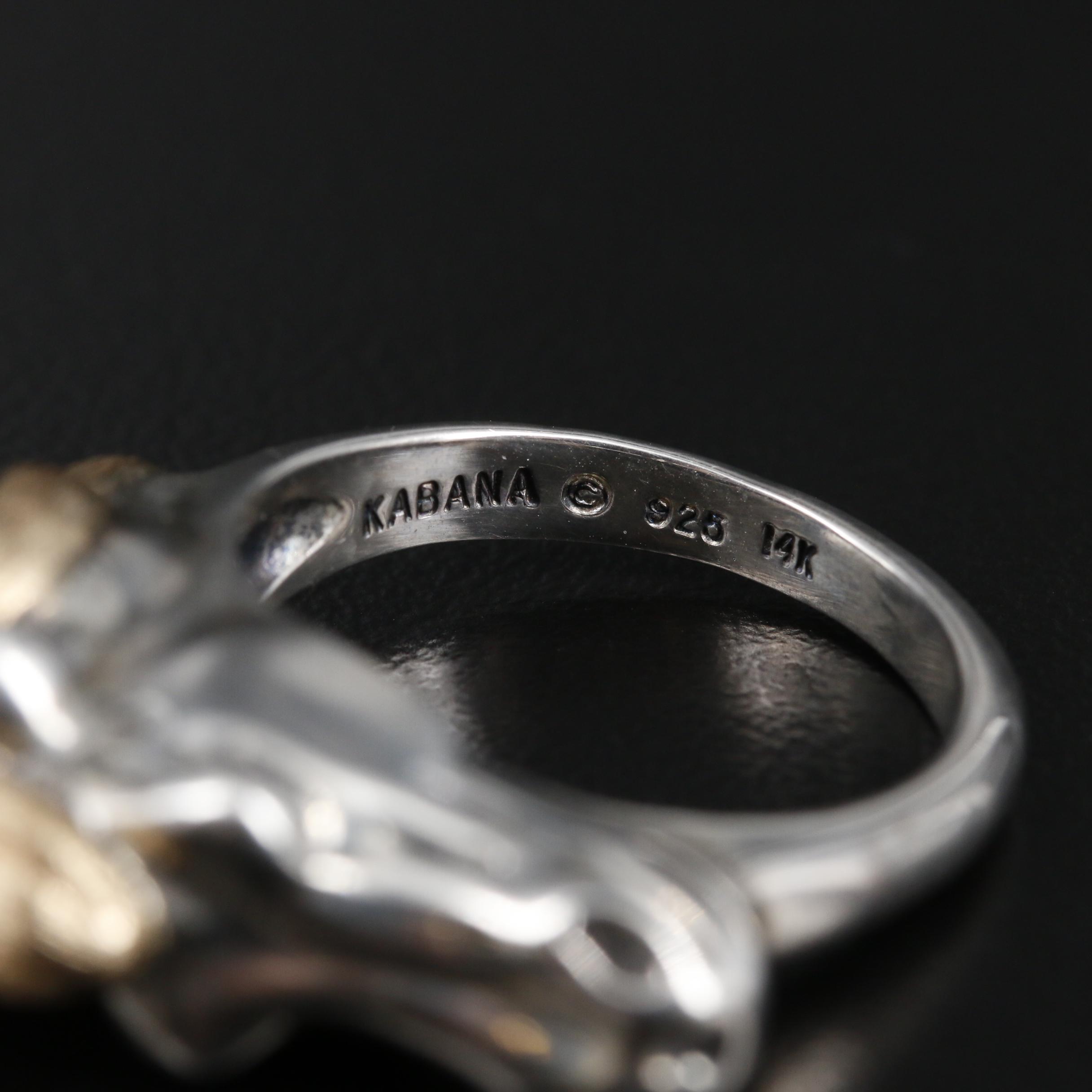 Kabana Sterling Silver 14K Horse Head Ring