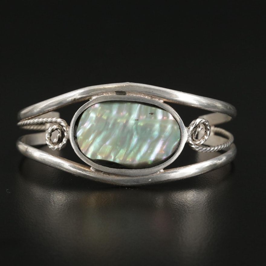 Alpaca Abalone Cuff Bracelet