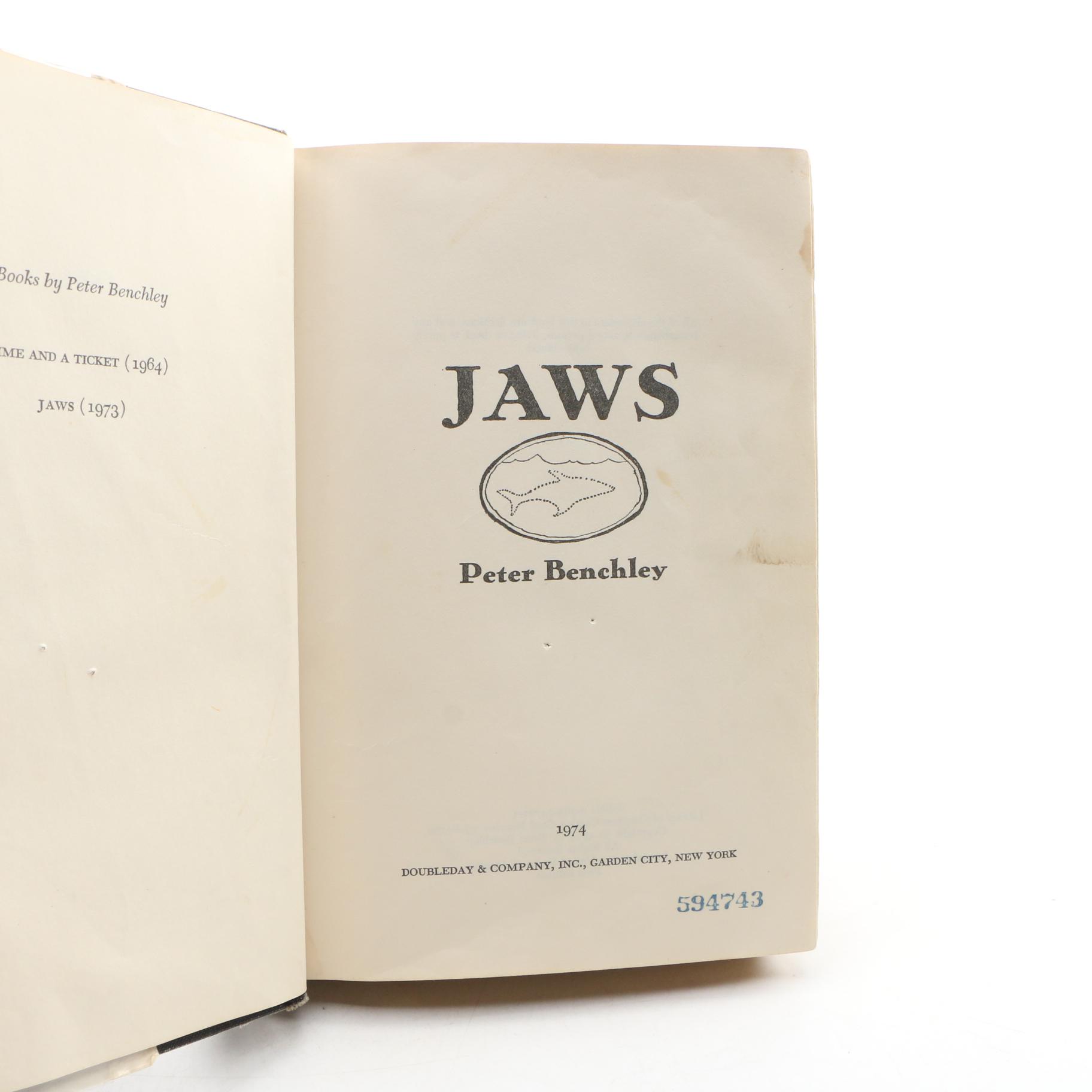 First Edition "Jaws" by Peter Benchley, 1974
