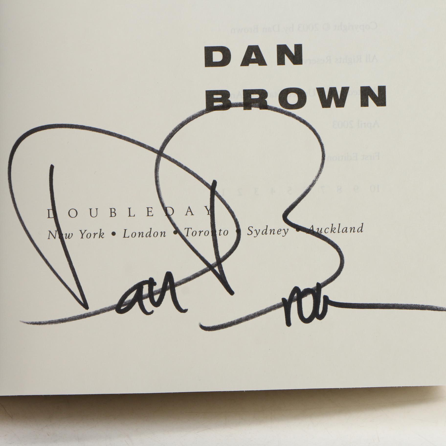 Dan Brown Signed First Edition, First Printing of  "The Da Vinci Code"
