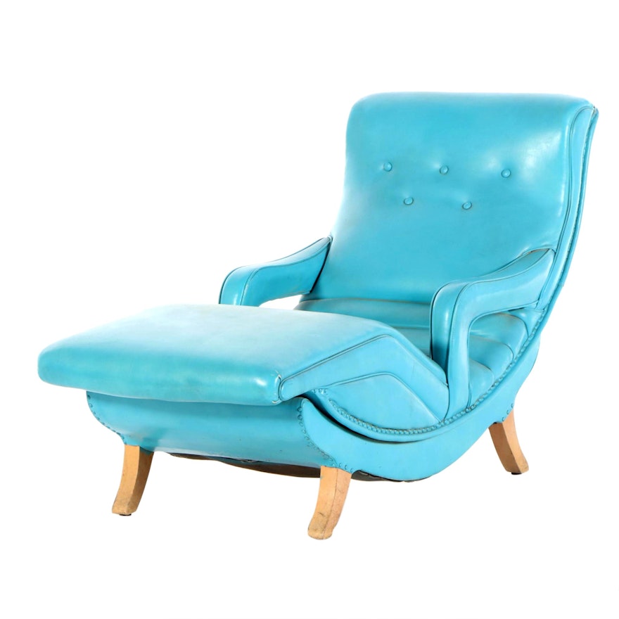 Mid Century Modern Turquoise Painted Vinyl "Contour Chair", 1950s