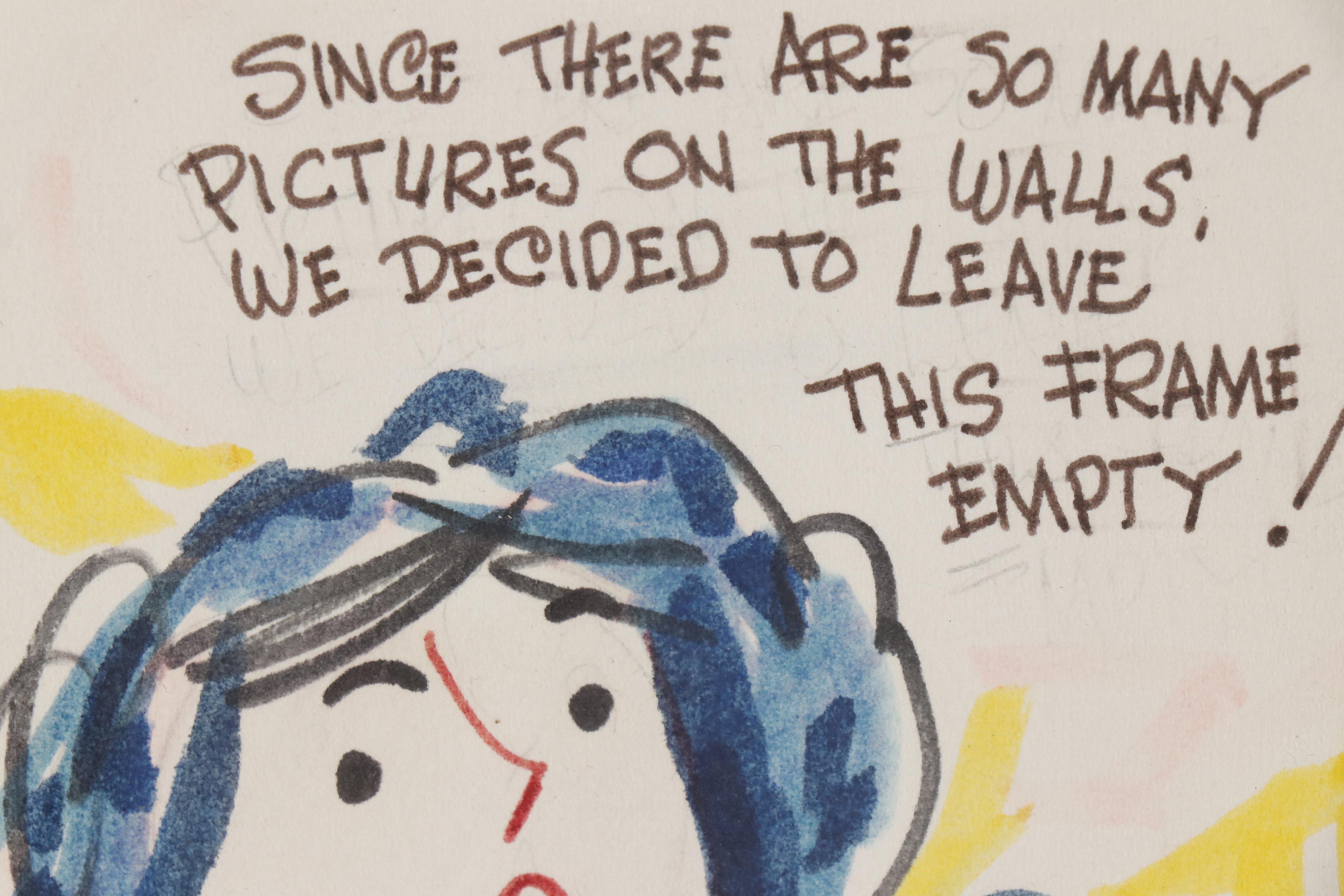 Franklin Folger "The Girls" Style Ink Cartoon, Mid 20th Century