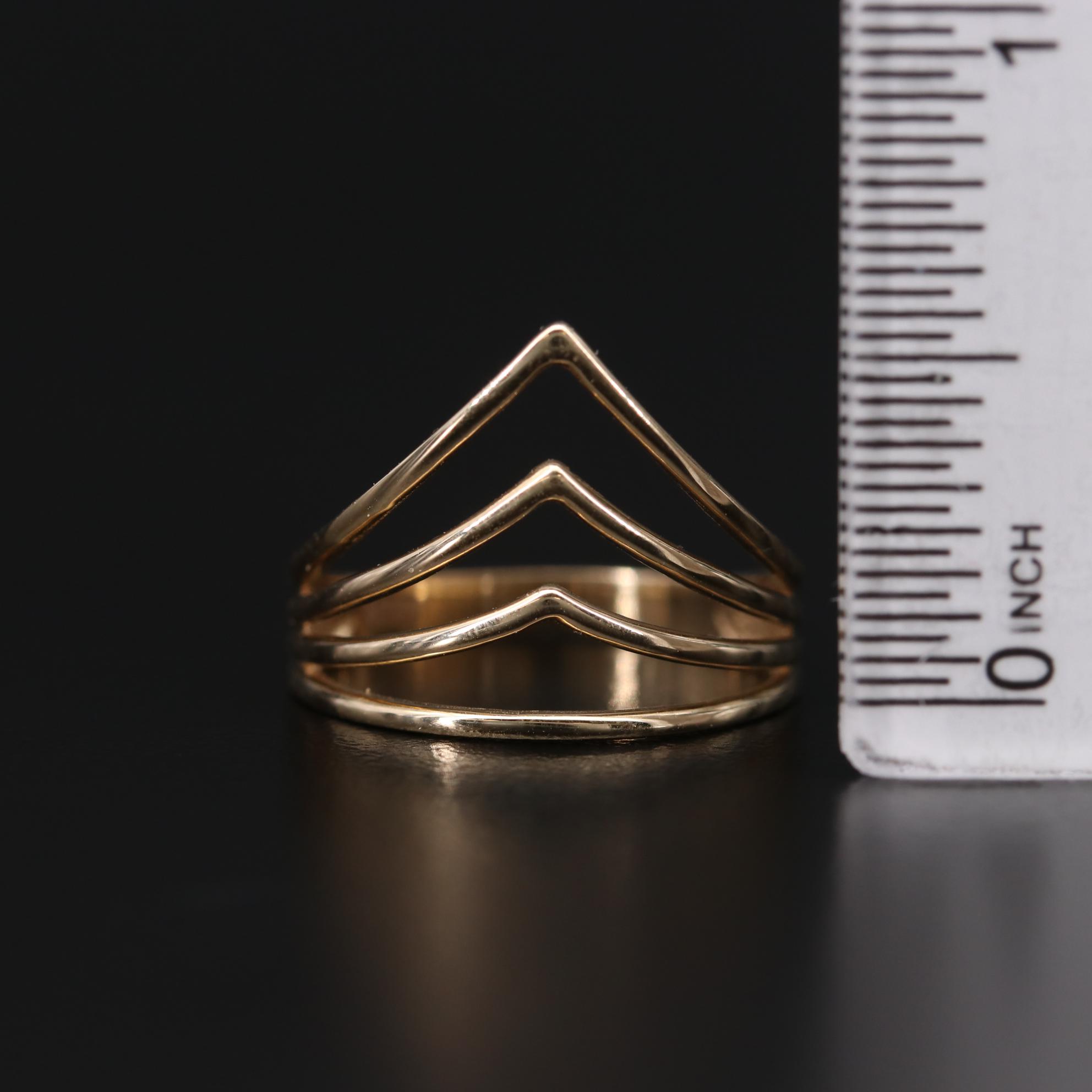 14K Yellow Gold Chevron Ring