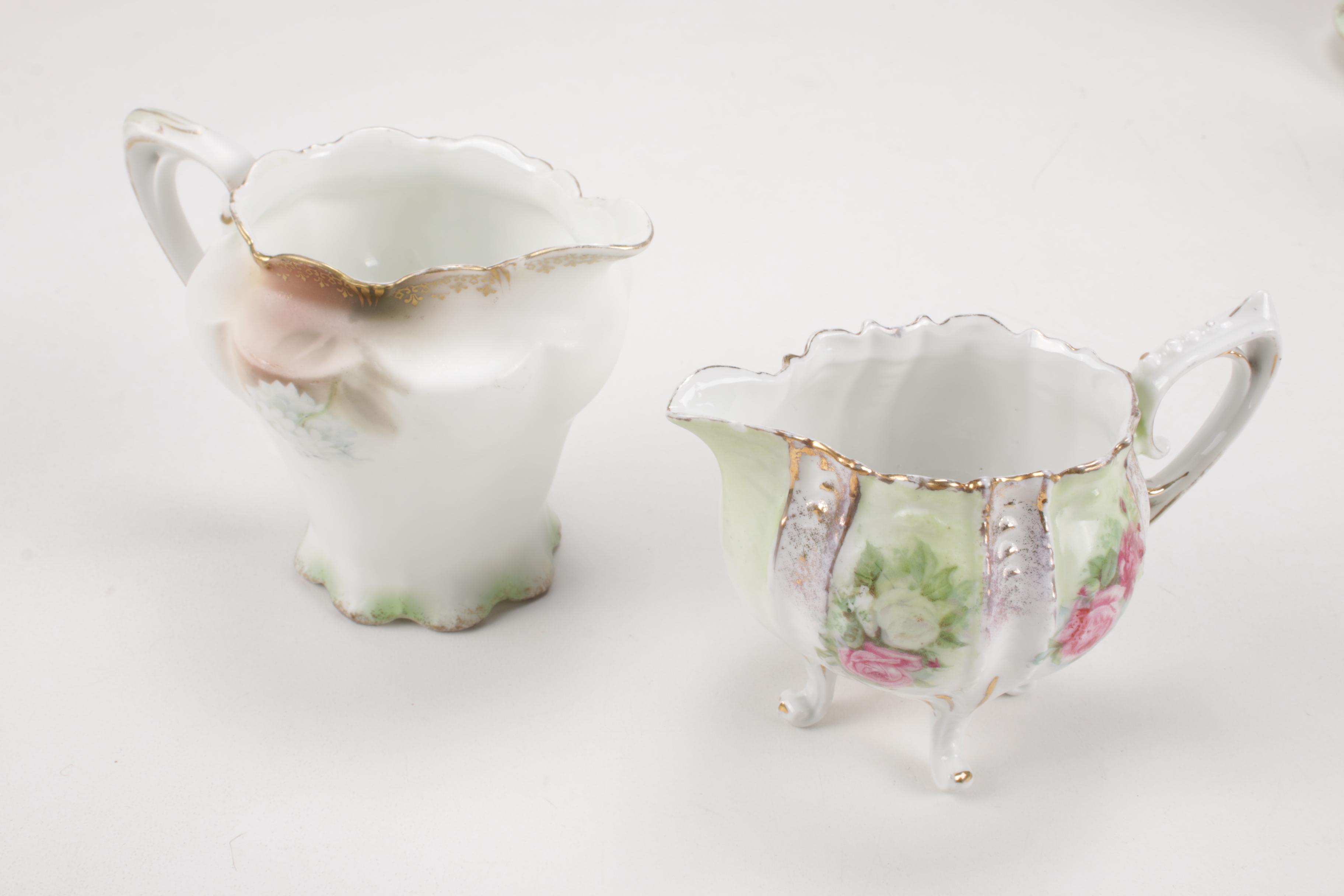 Schumann Arzberg "Dresden Flowers" and Other Hand-Painted Porcelain Serveware