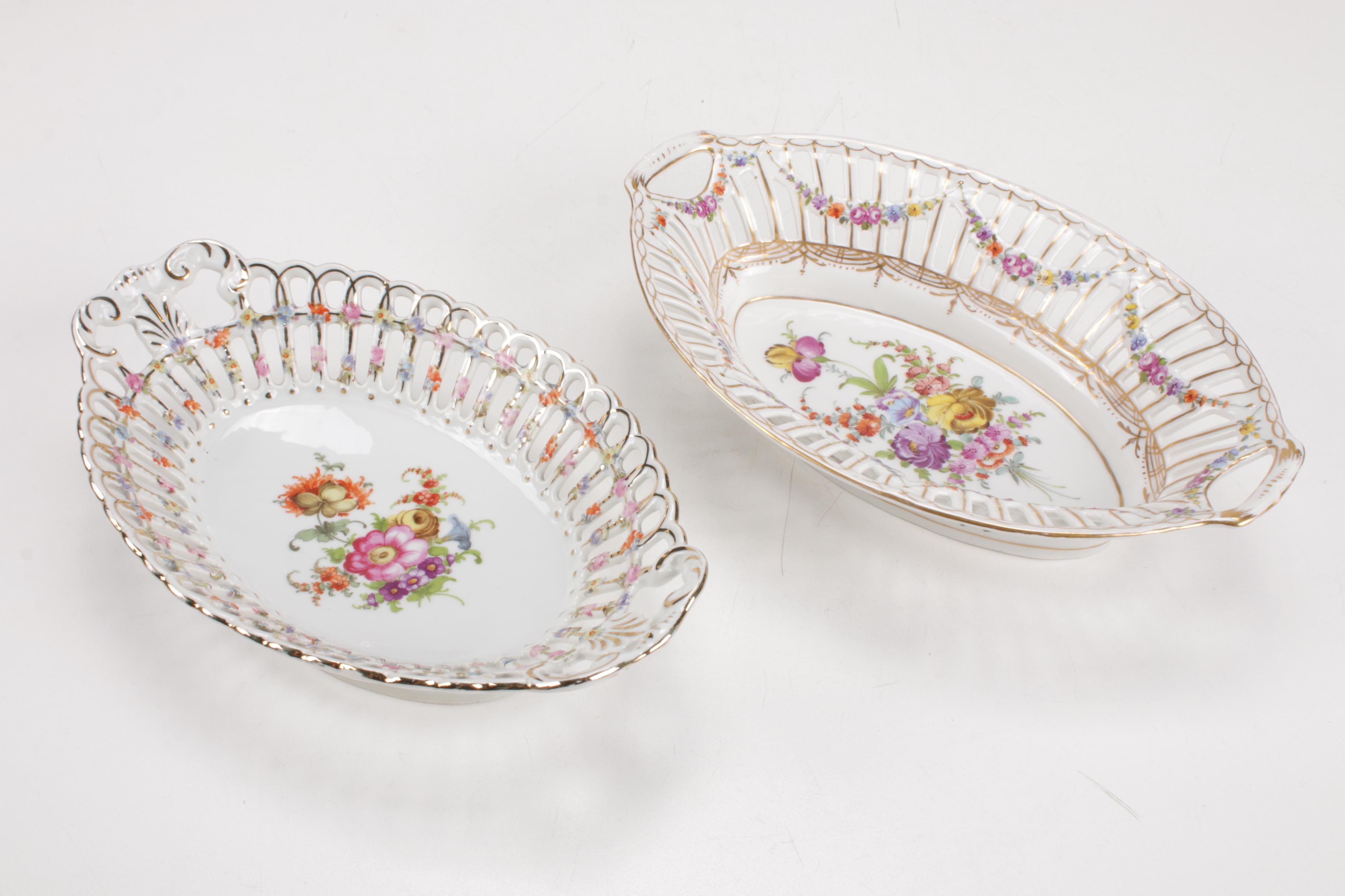 Schumann Arzberg "Dresden Flowers" and Other Hand-Painted Porcelain Serveware