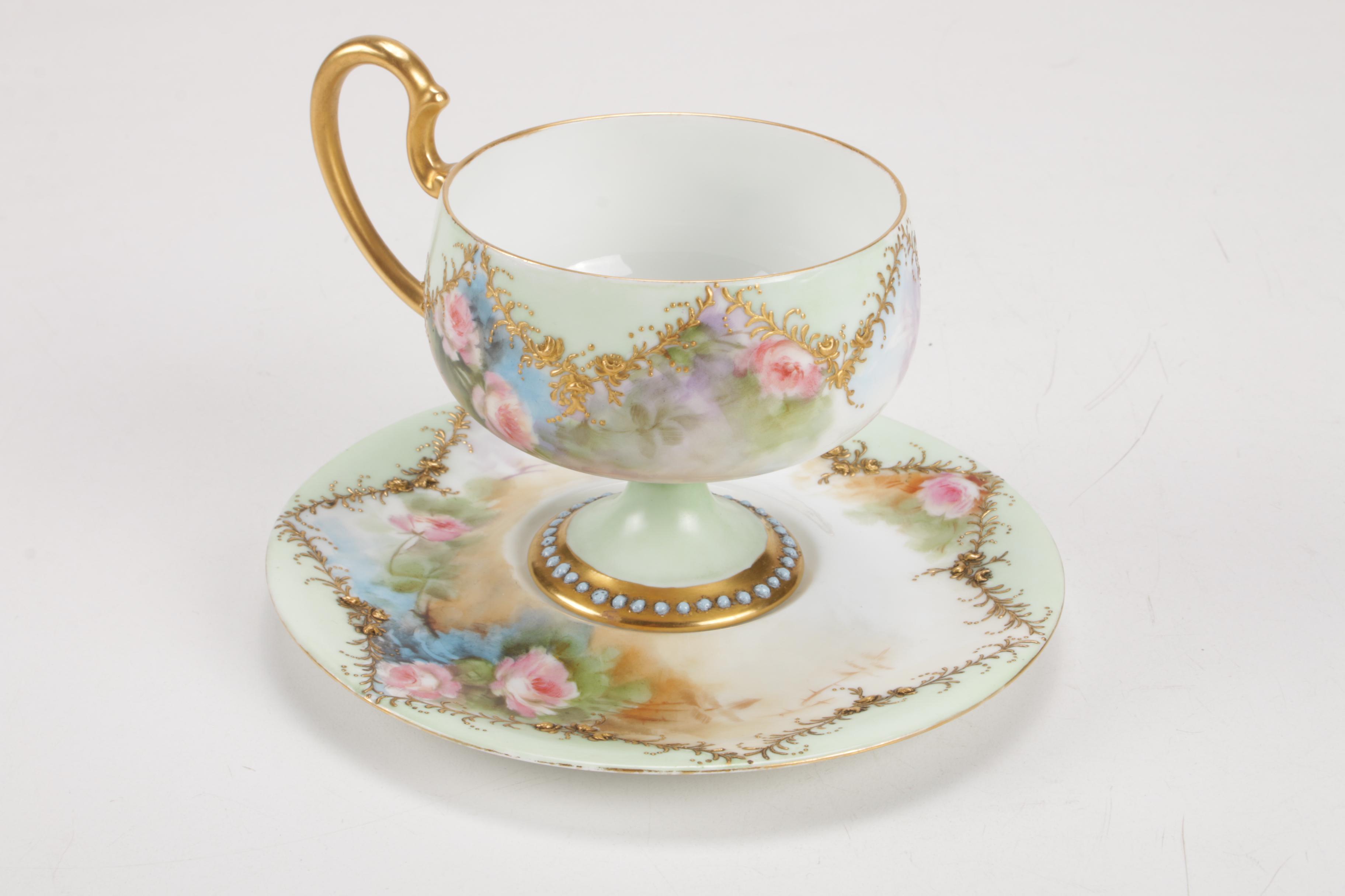 Schumann Arzberg "Dresden Flowers" and Other Hand-Painted Porcelain Serveware