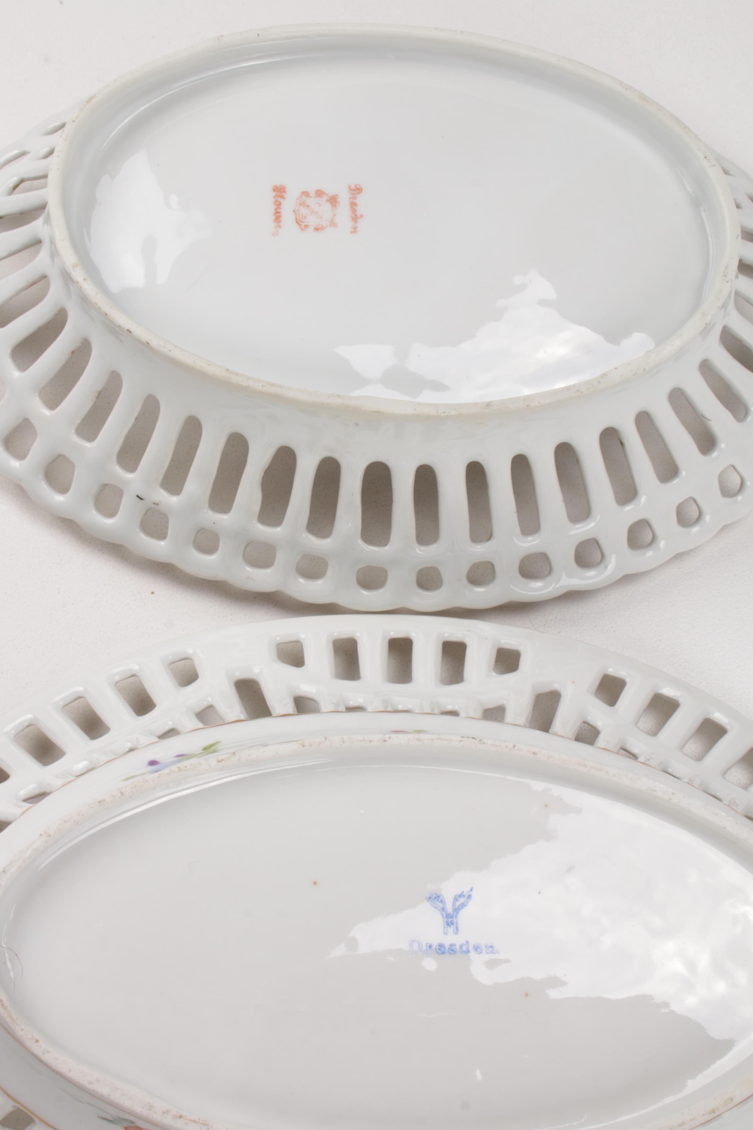 Schumann Arzberg "Dresden Flowers" and Other Hand-Painted Porcelain Serveware