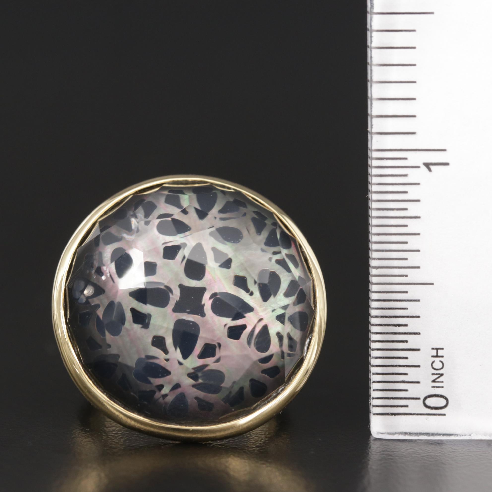 Ippolita "Rock Candy" 18K Mother of Pearl and Quartz Doublet Ring