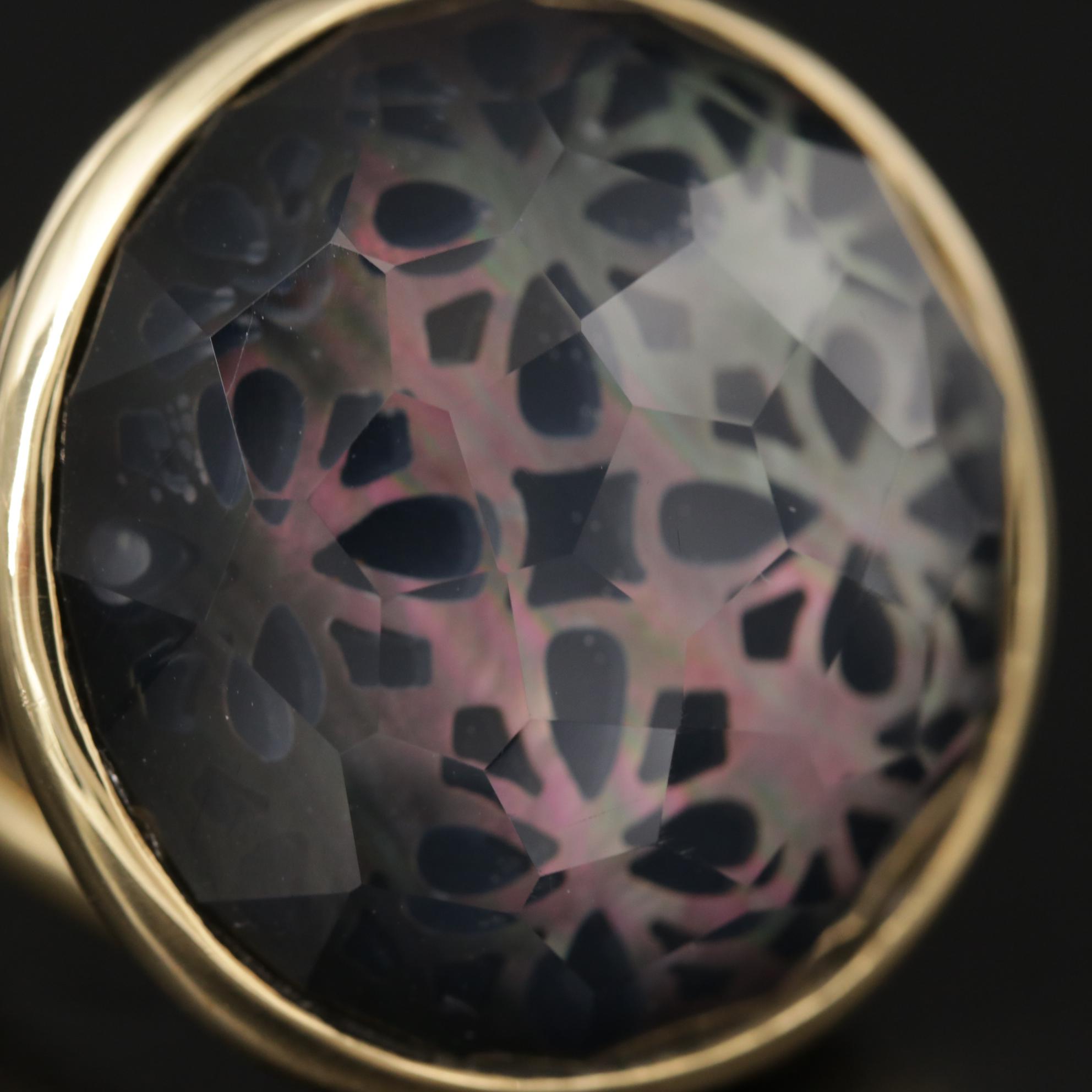 Ippolita "Rock Candy" 18K Mother of Pearl and Quartz Doublet Ring