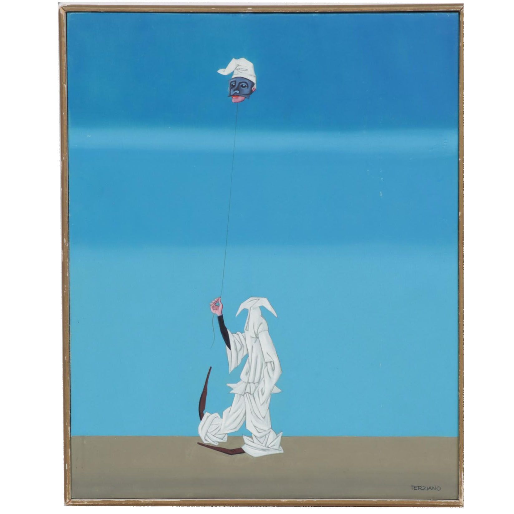 Terziano Surreal Clown Oil Painting