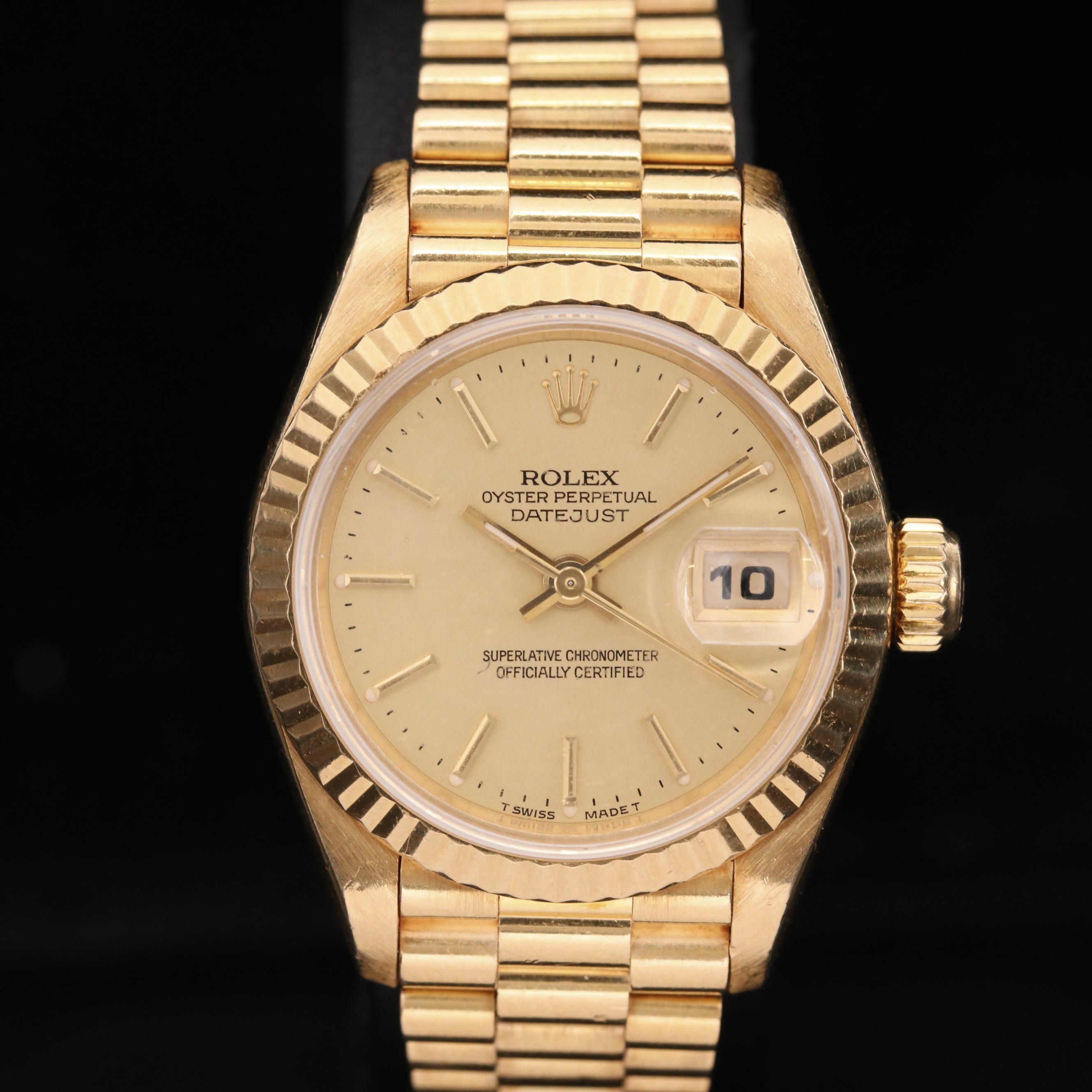 Rolex Datejust "President" 18K Gold Automatic Watch, 1995