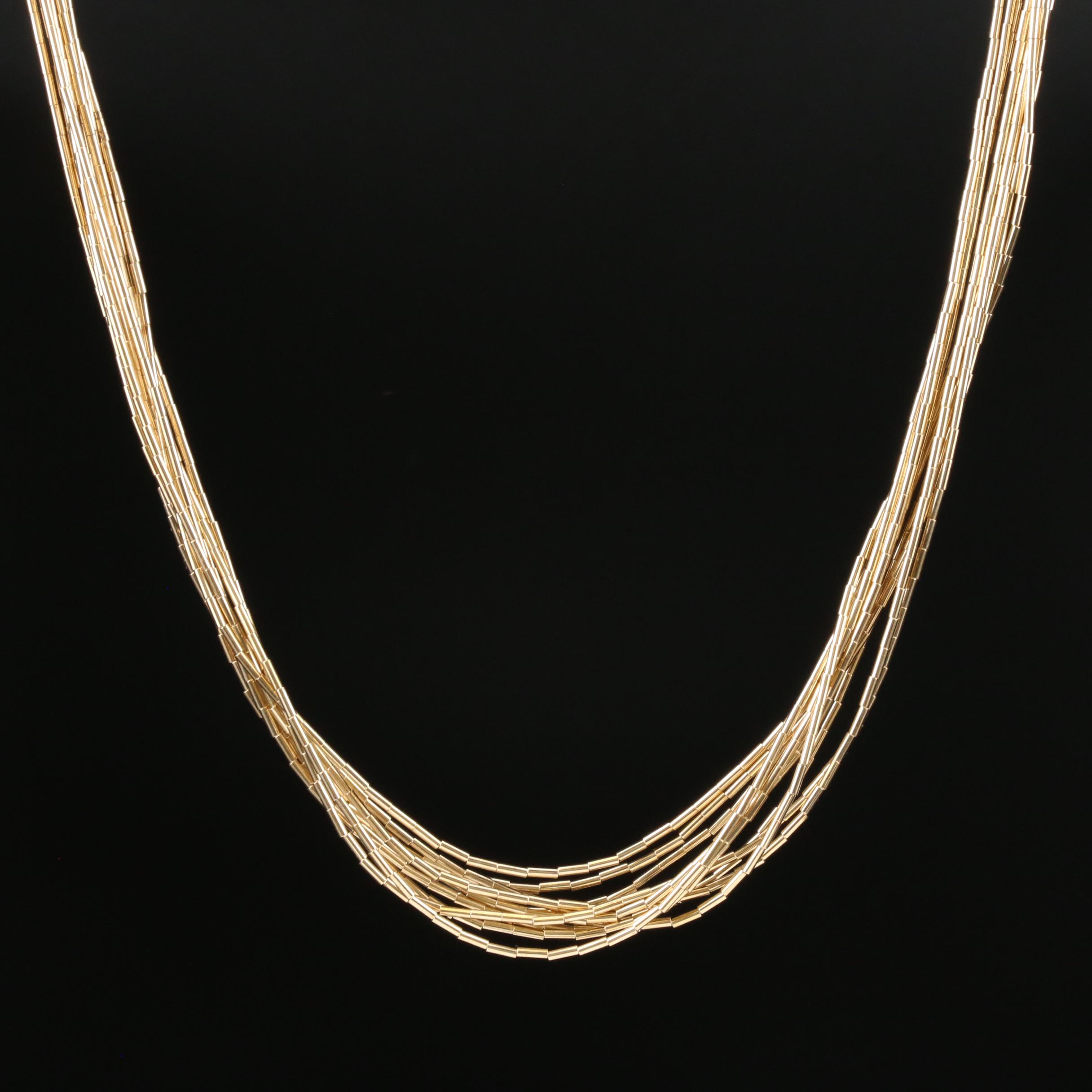 Southwestern Style Sterling Silver Liquid Silver Necklace