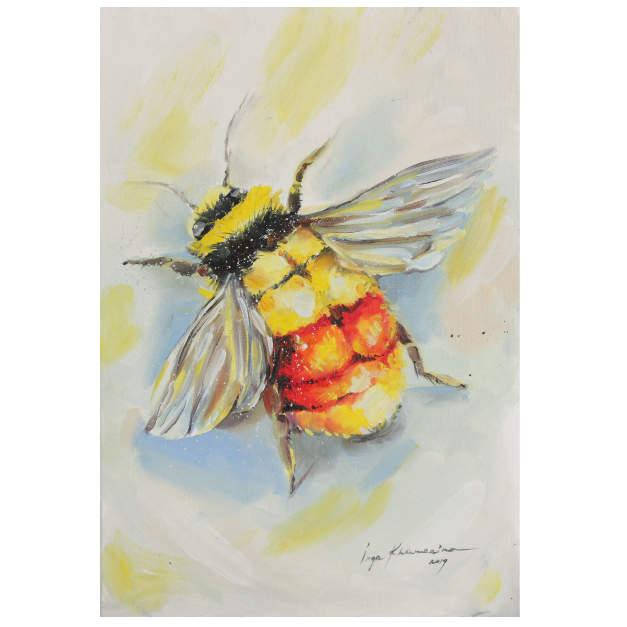 Inga Khanarina Oil Painting of Bumble Bee