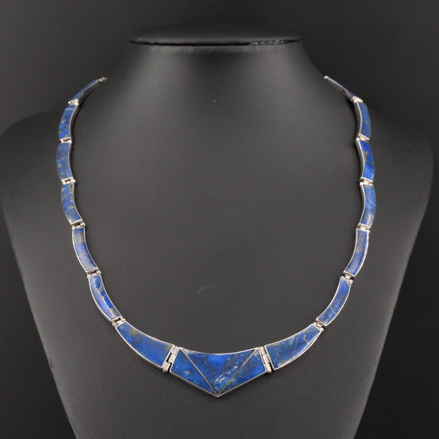 970 Silver Lapis Lazuli Necklace