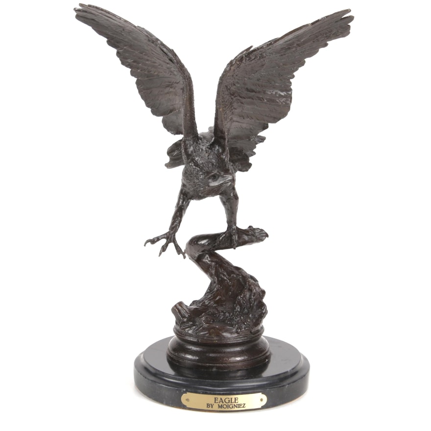 Bronze Sculpture After Jules Moigniez "Eagle"